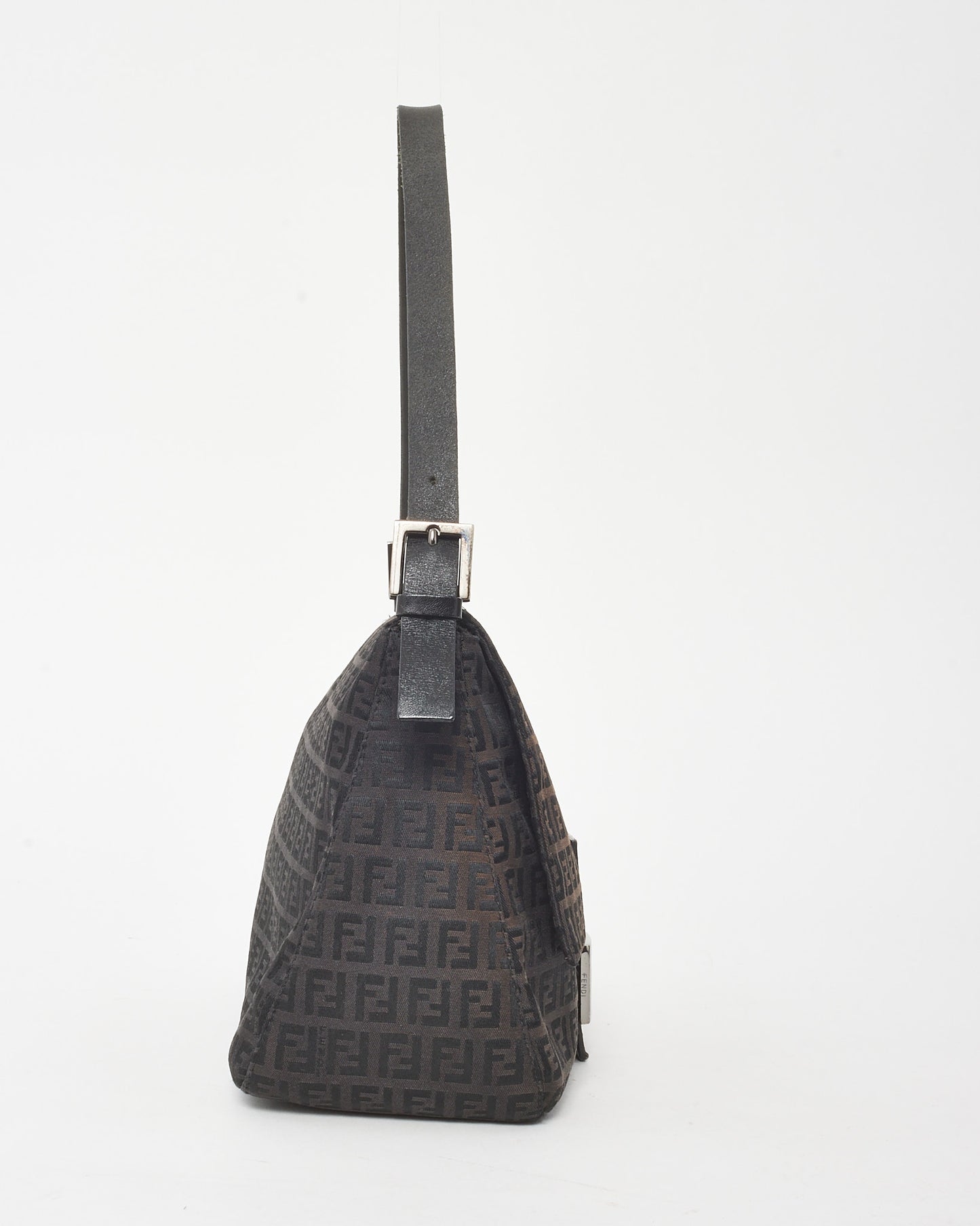 Fendi Dark Brown Zucchino Print Canvas Mamma Forever Baguette Shoulder Bag