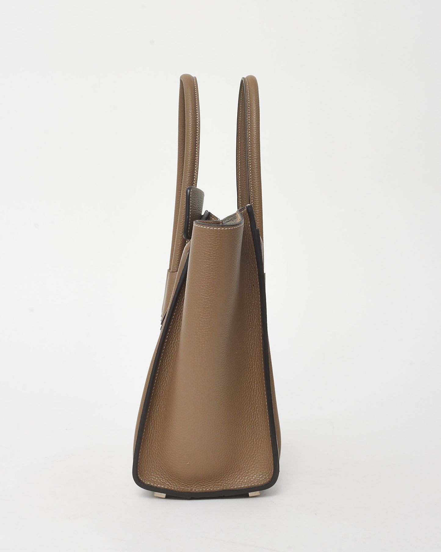 Celine Taupe Grained Leather Mini Luggage Tote Bag