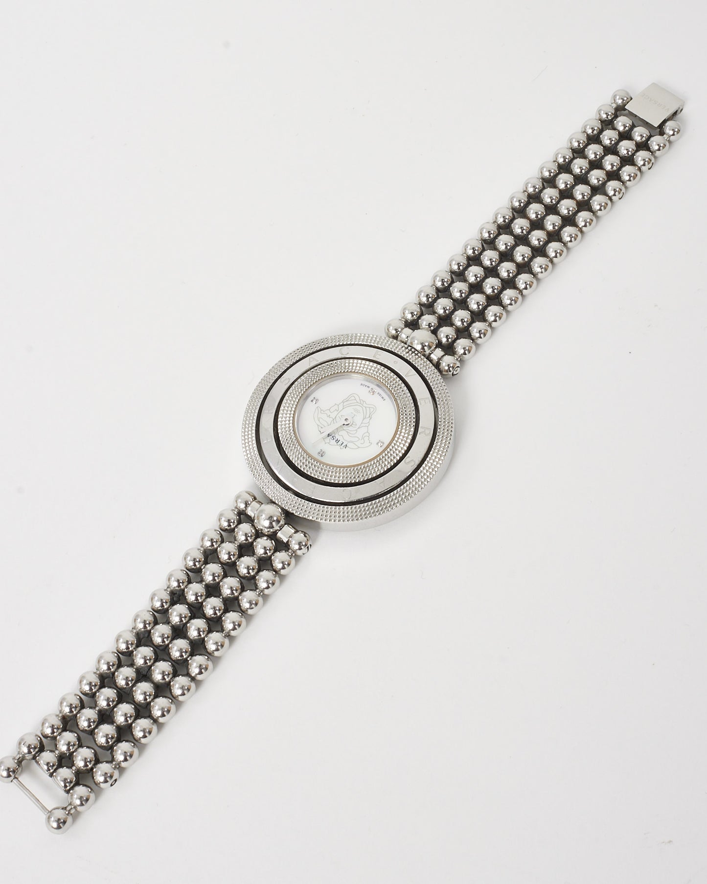 Versace Stainless Steel Sapphire Crystal VQT050015 Eon Rotating Ring Watch