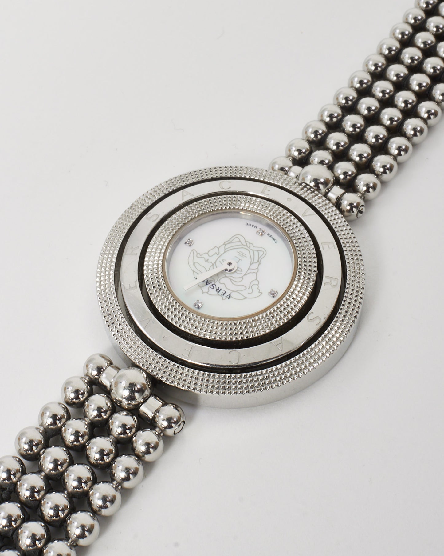 Versace Stainless Steel Sapphire Crystal VQT050015 Eon Rotating Ring Watch