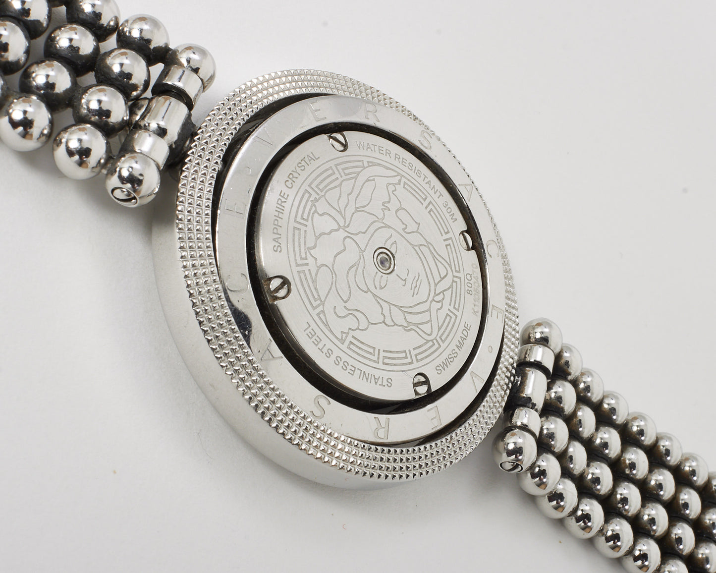 Versace Stainless Steel Sapphire Crystal VQT050015 Eon Rotating Ring Watch