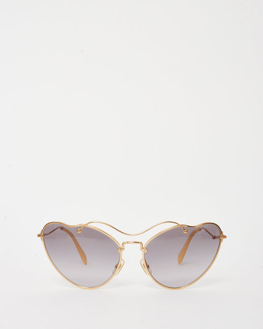 Miu Miu Gold Abstract SMU55R Cat Eye Sunglasses