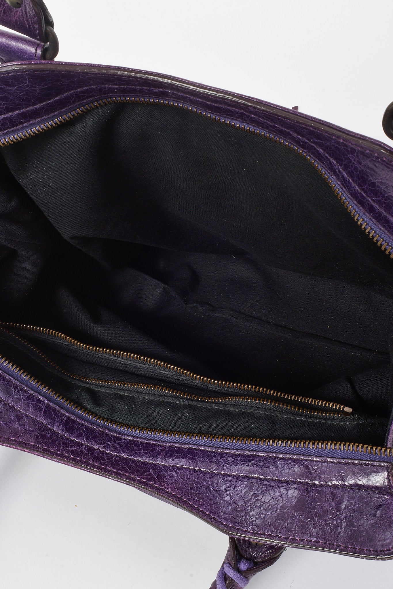 Balenciaga Violet Chevre Leather Classic Hardware Moto Step Bag