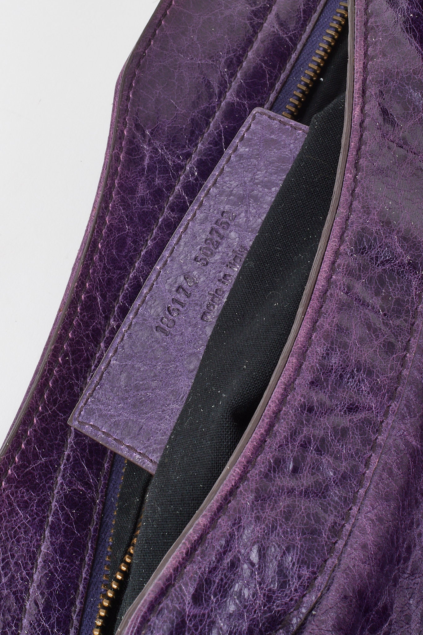 Balenciaga Violet Chevre Leather Classic Hardware Moto Step Bag