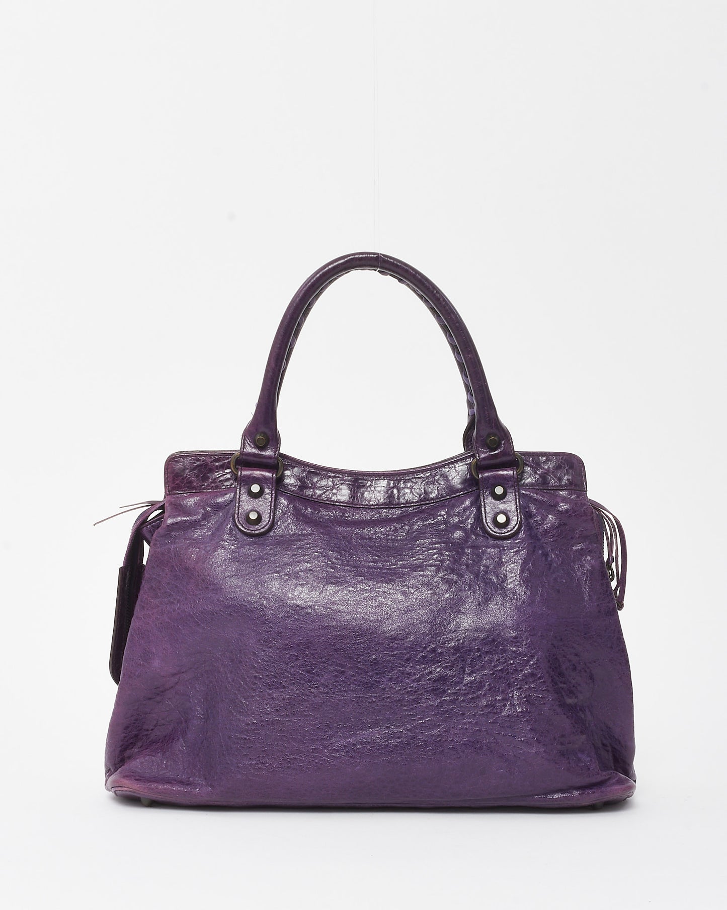 Balenciaga Violet Chevre Leather Classic Hardware Moto Step Bag
