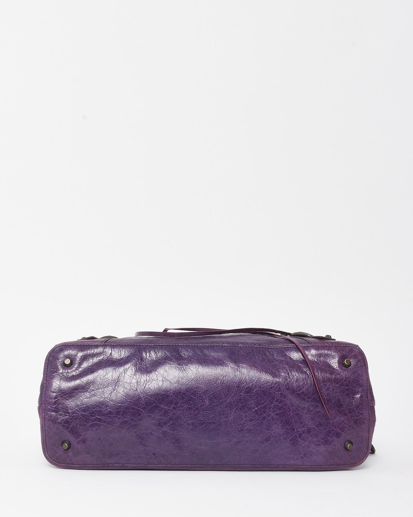 Balenciaga Violet Chevre Leather Classic Hardware Moto Step Bag