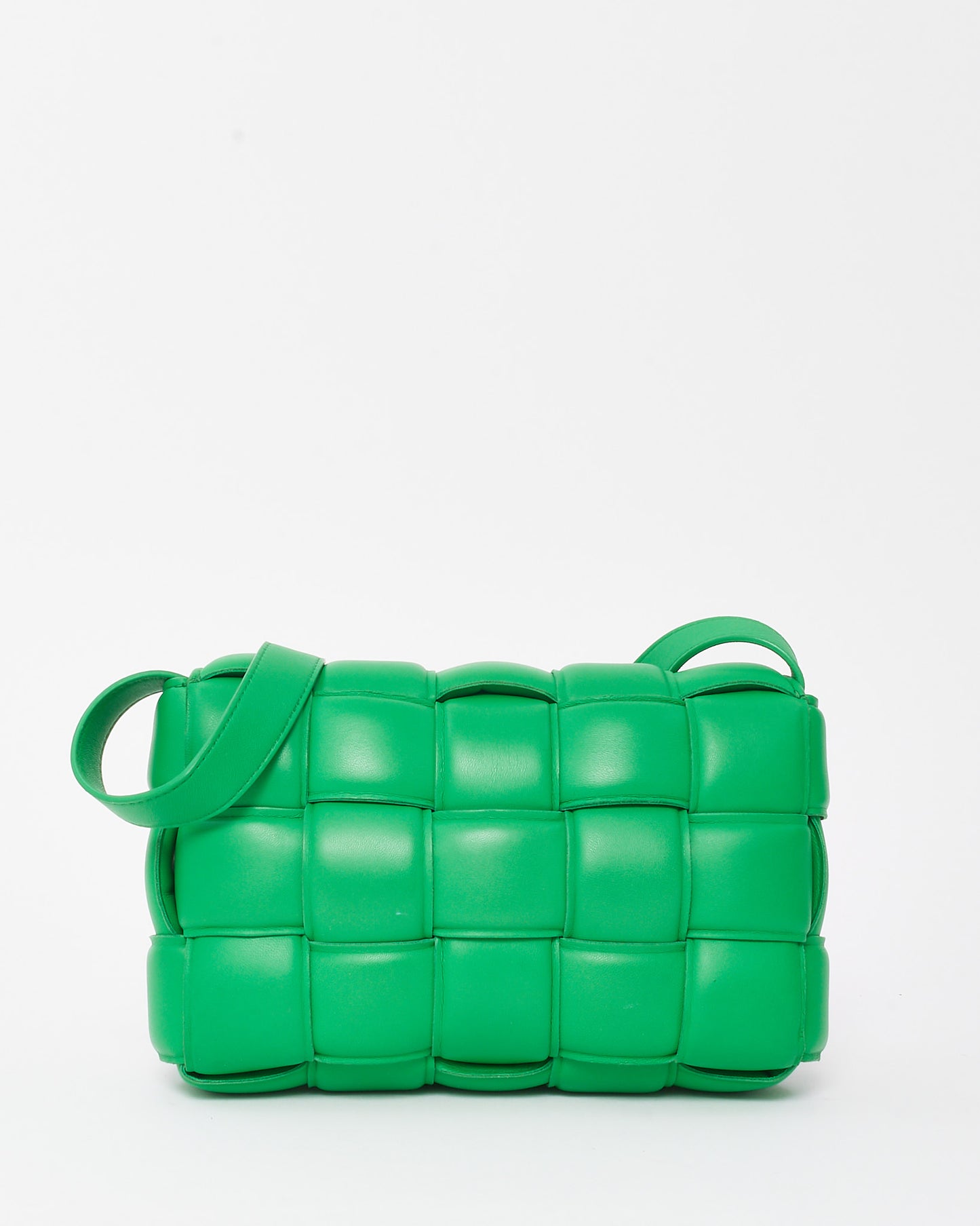 Bottega Veneta Parakeet Green Leather Padded Cassette Crossbody Bag