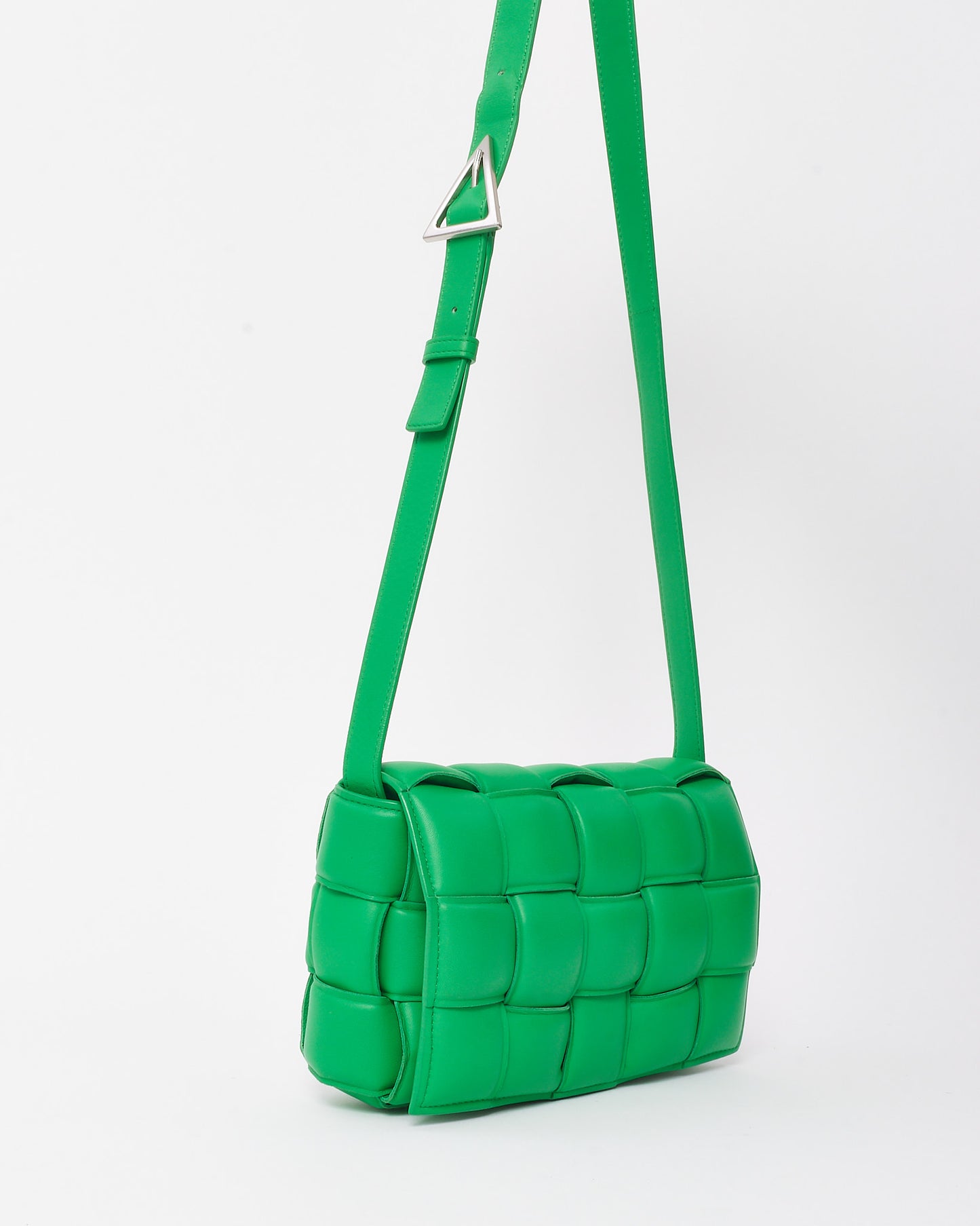 Bottega Veneta Parakeet Green Leather Padded Cassette Crossbody Bag