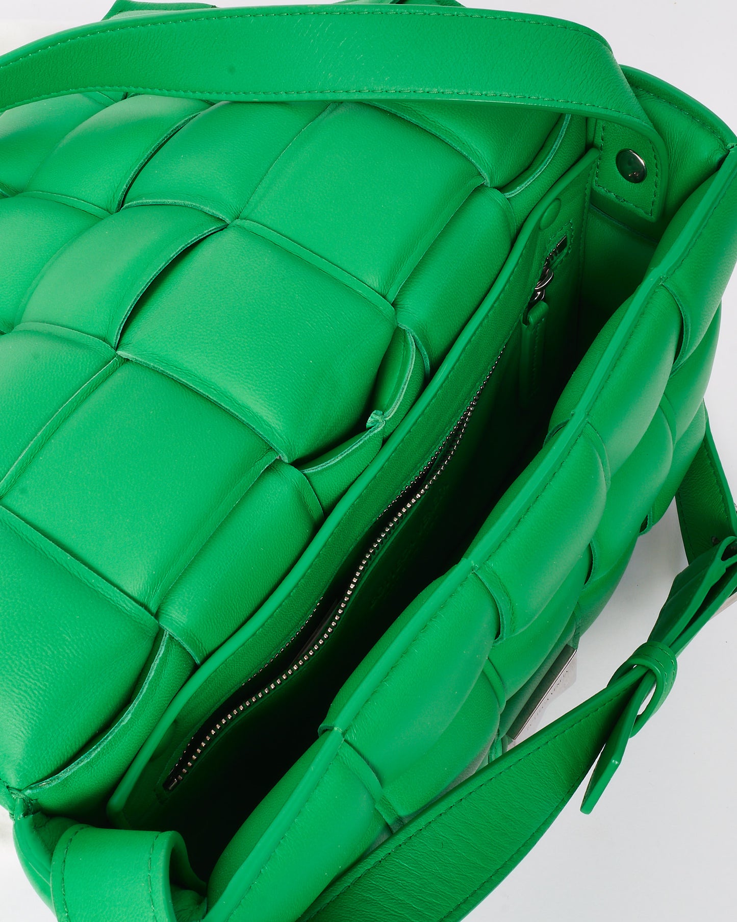 Bottega Veneta Parakeet Green Leather Padded Cassette Crossbody Bag