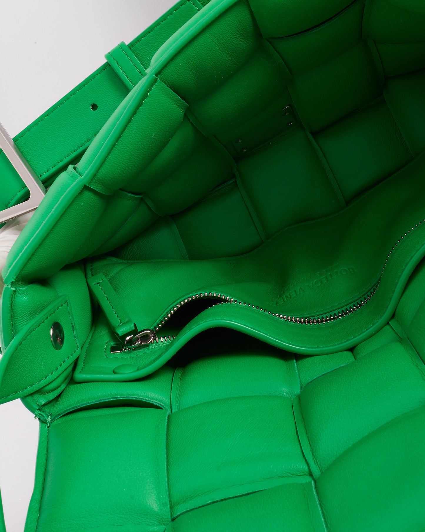 Bottega Veneta Parakeet Green Leather Padded Cassette Crossbody Bag