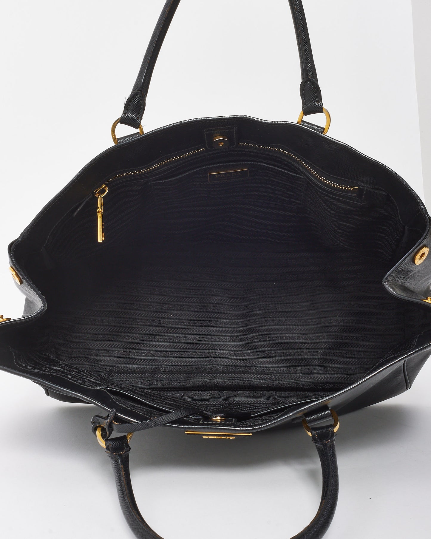 Prada Black Saffiano Leather Large Lux Tote Bag