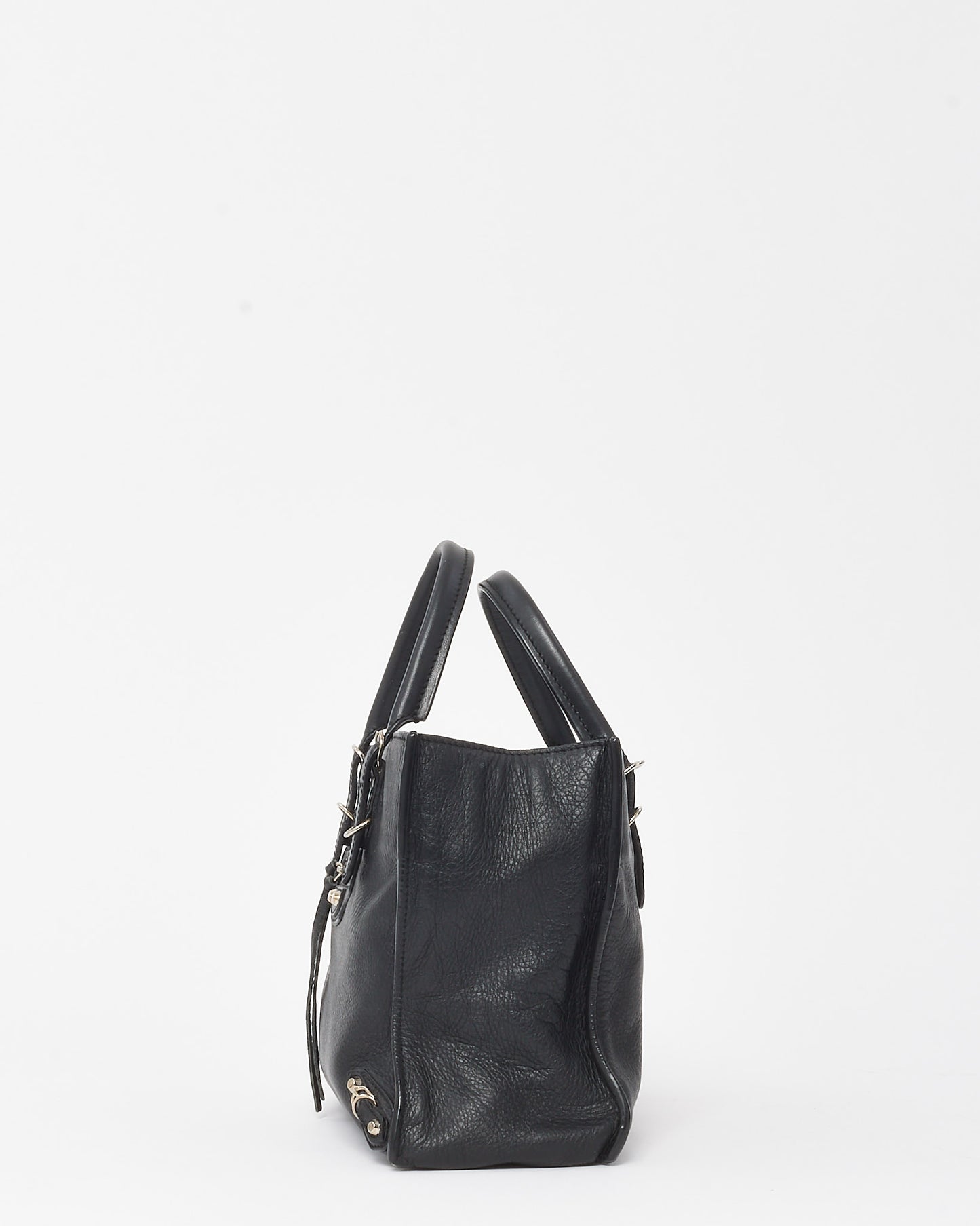 Balenciaga Black Calfskin Papier Mini A4 Zip Around Tote with Strap
