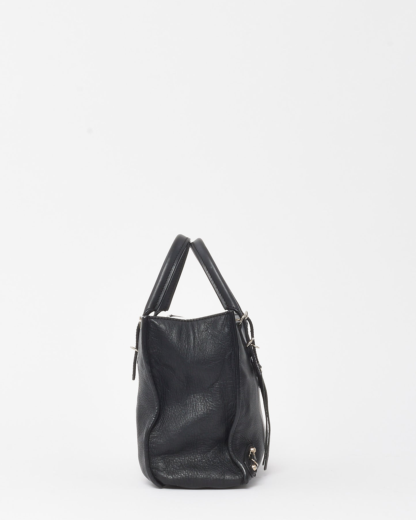 Balenciaga Black Calfskin Papier Mini A4 Zip Around Tote with Strap