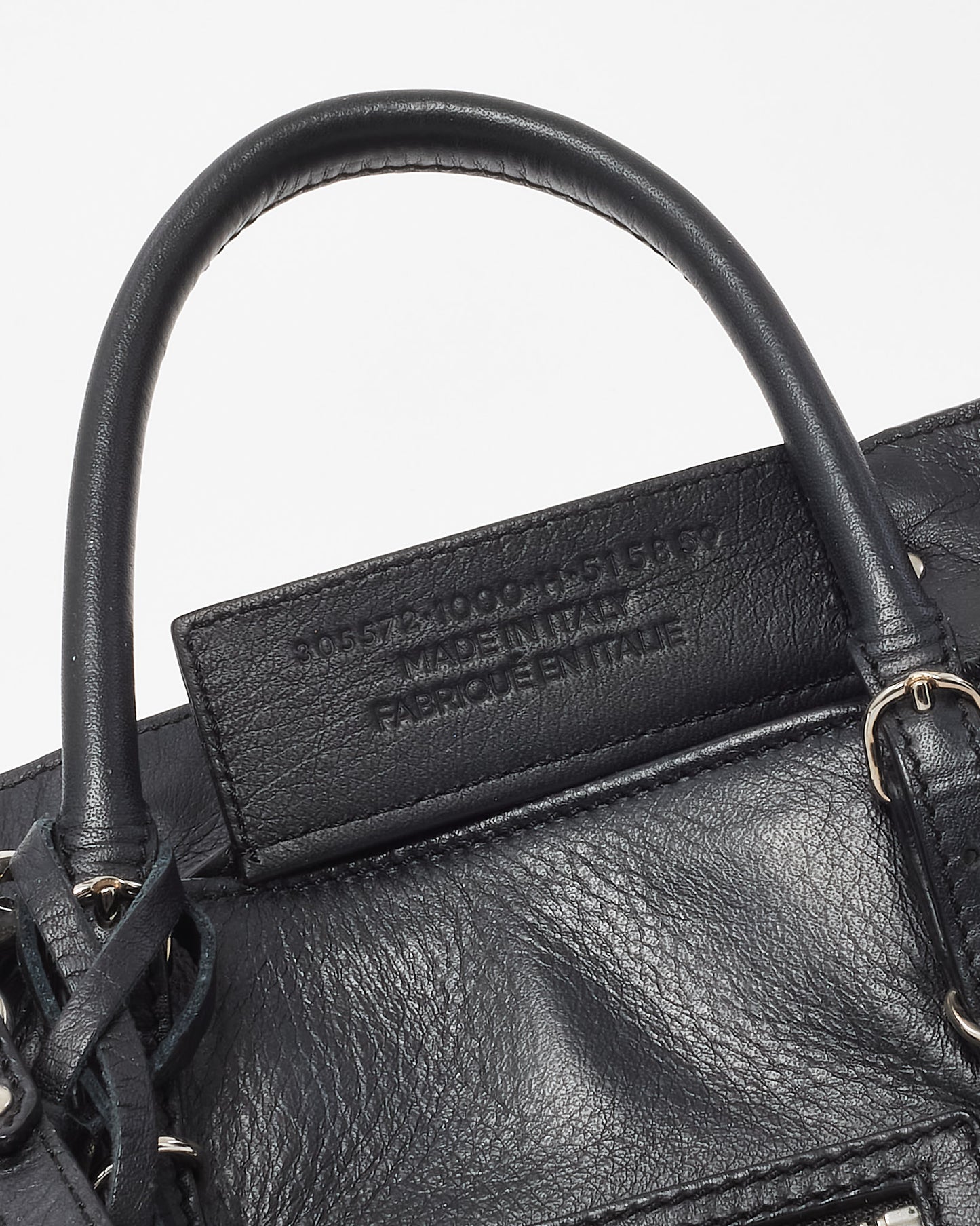 Balenciaga Black Calfskin Papier Mini A4 Zip Around Tote with Strap