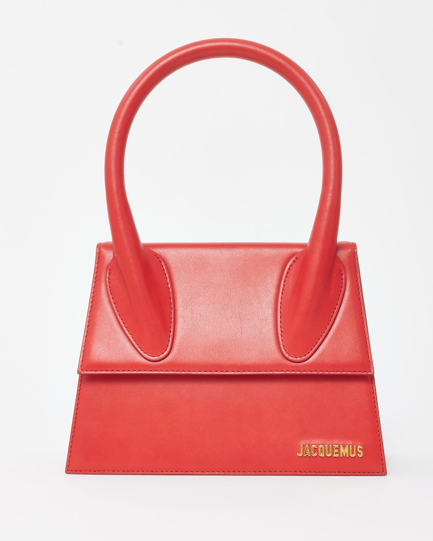 Jacquemus Red Leather "Le Grand Chiquito" Bag w/ Strap