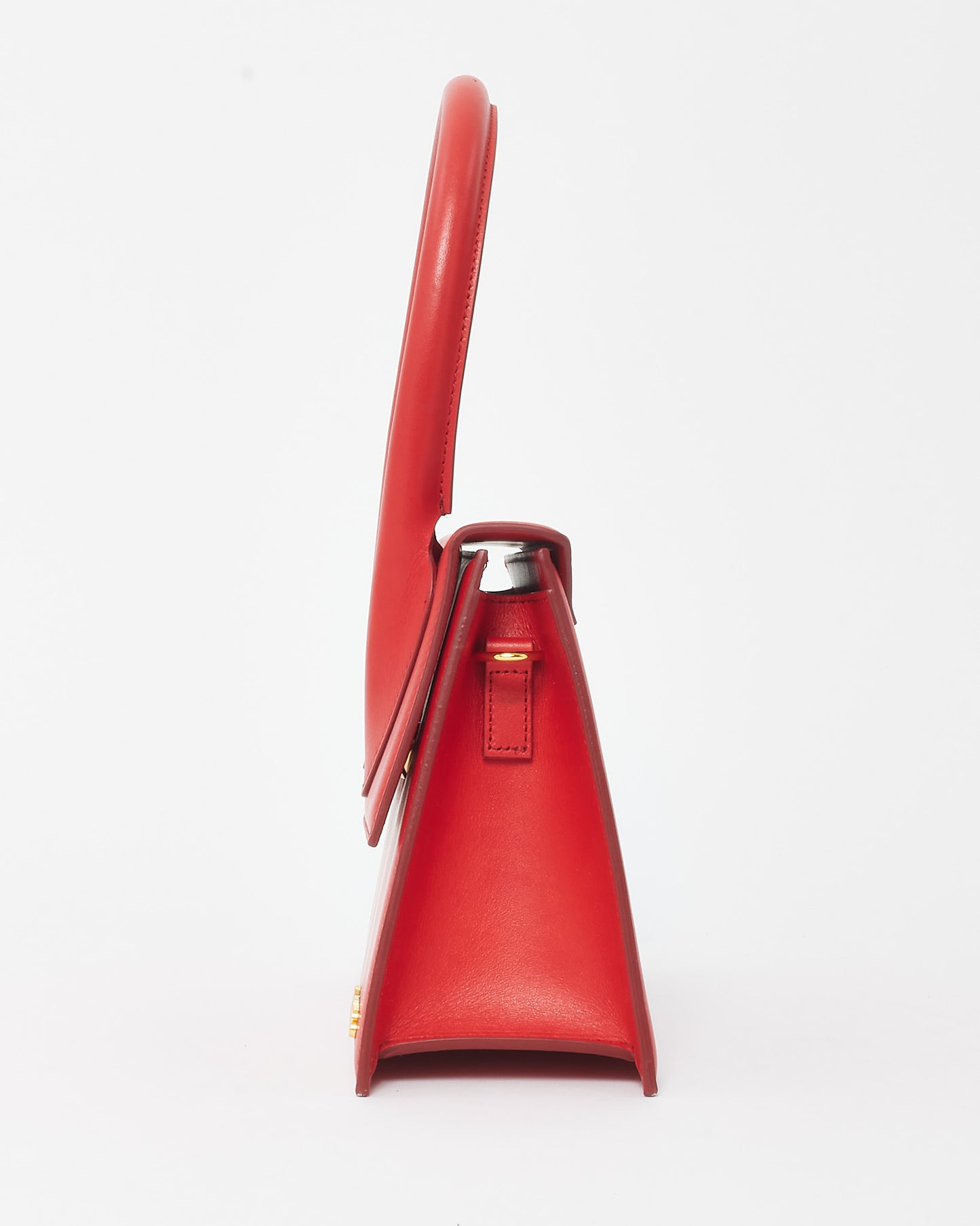 Jacquemus Red Leather "Le Grand Chiquito" Bag w/ Strap