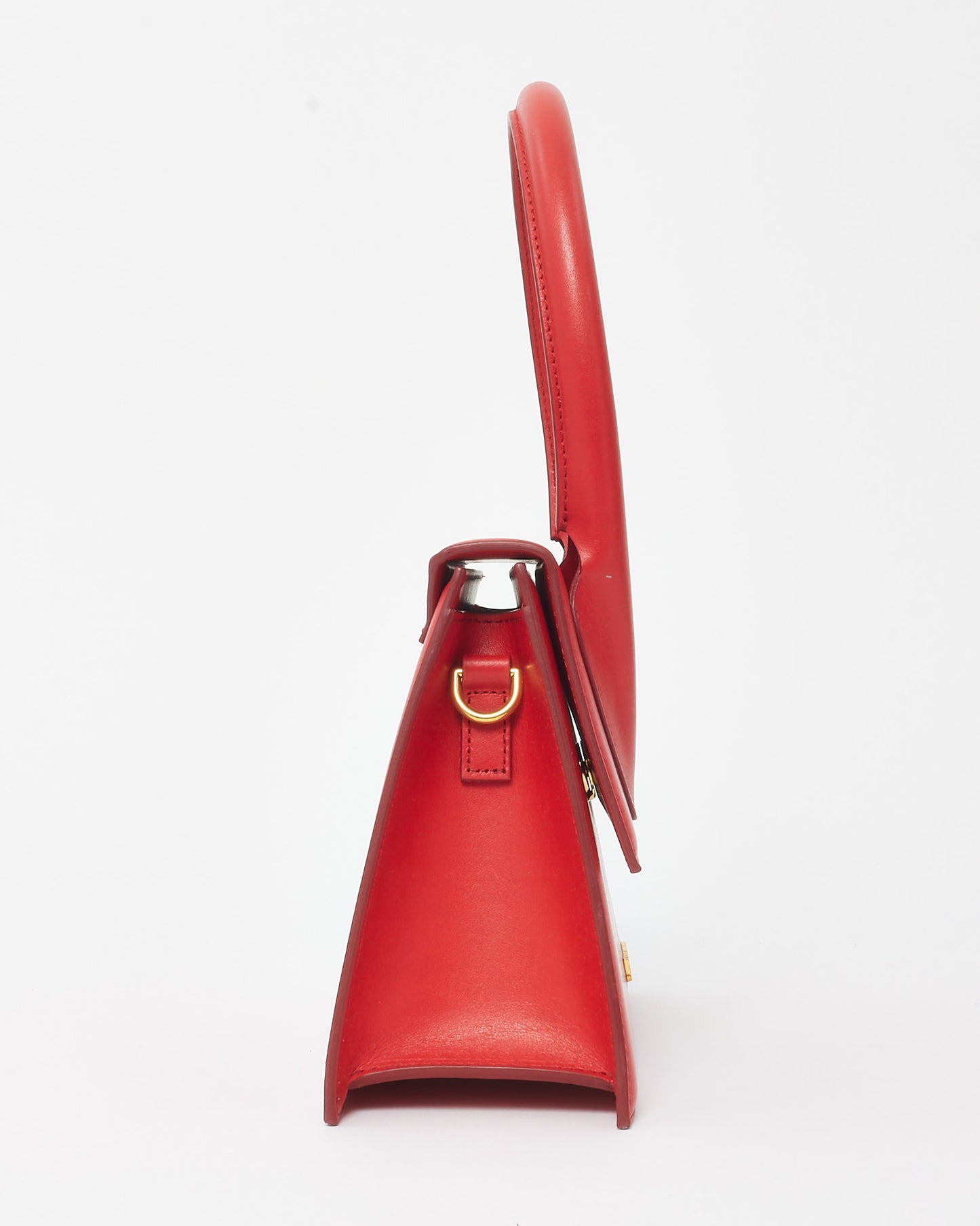 Jacquemus Red Leather "Le Grand Chiquito" Bag w/ Strap