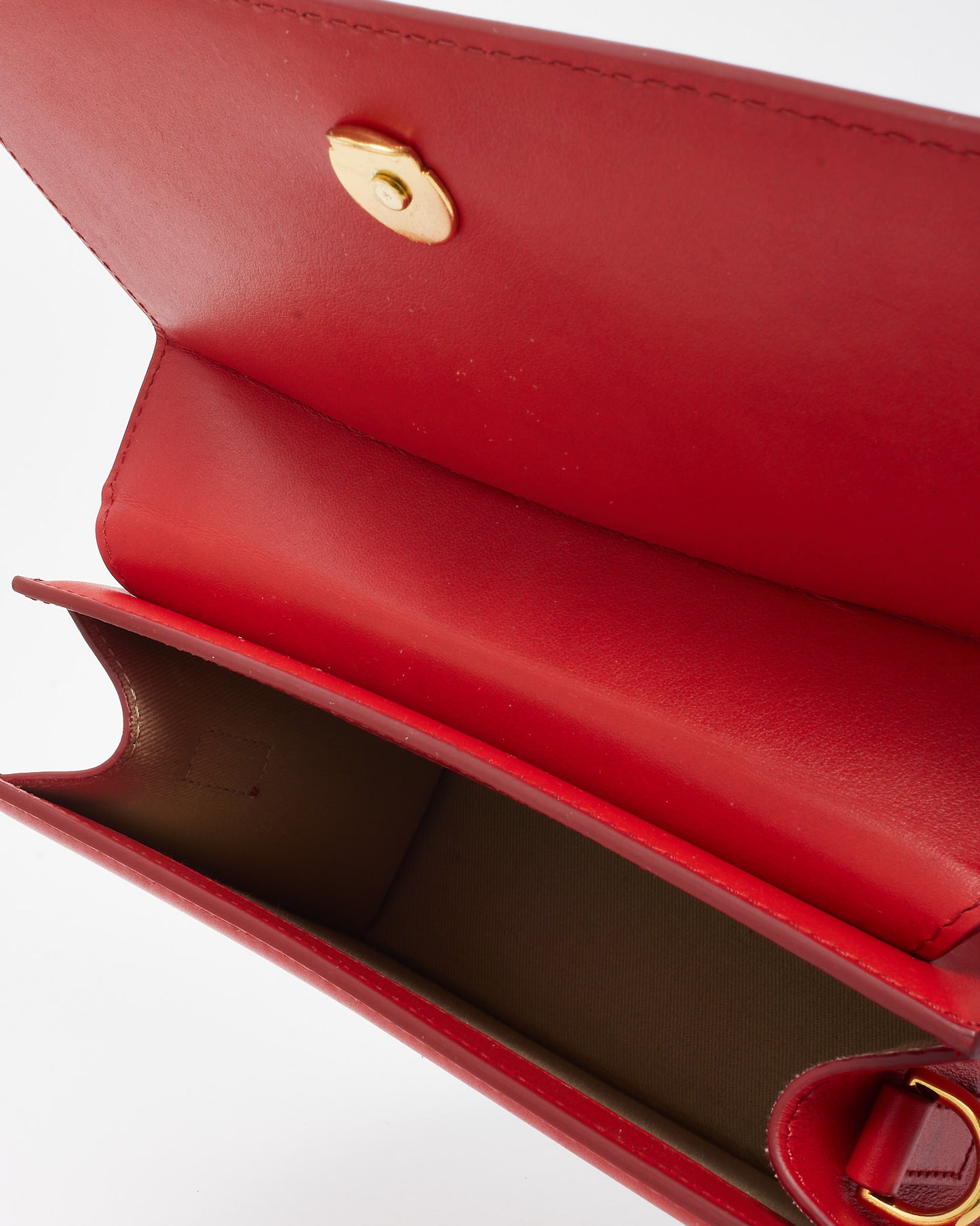 Jacquemus Red Leather "Le Grand Chiquito" Bag w/ Strap