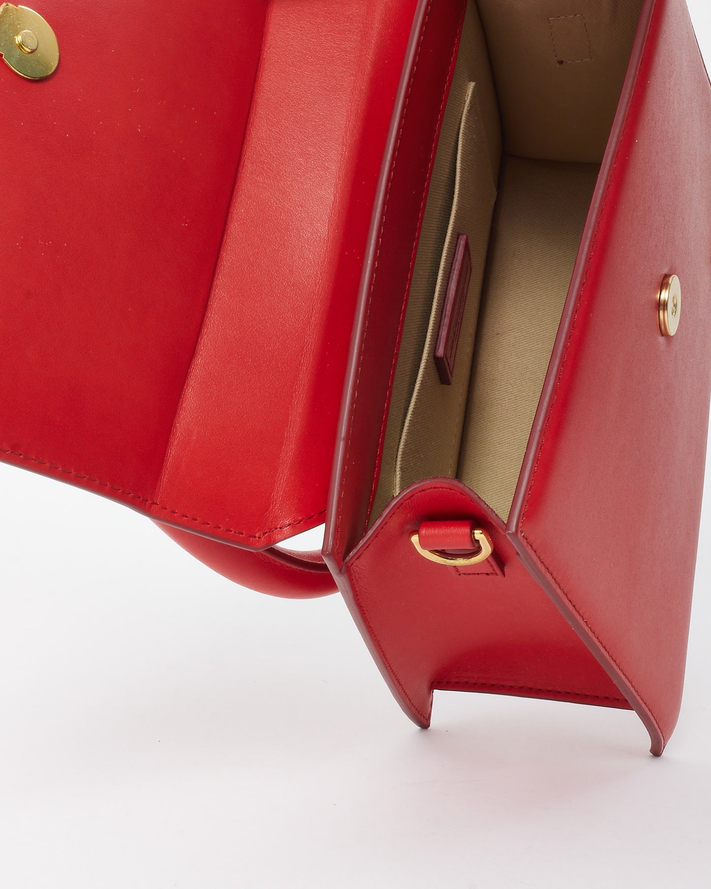 Jacquemus Red Leather "Le Grand Chiquito" Bag w/ Strap