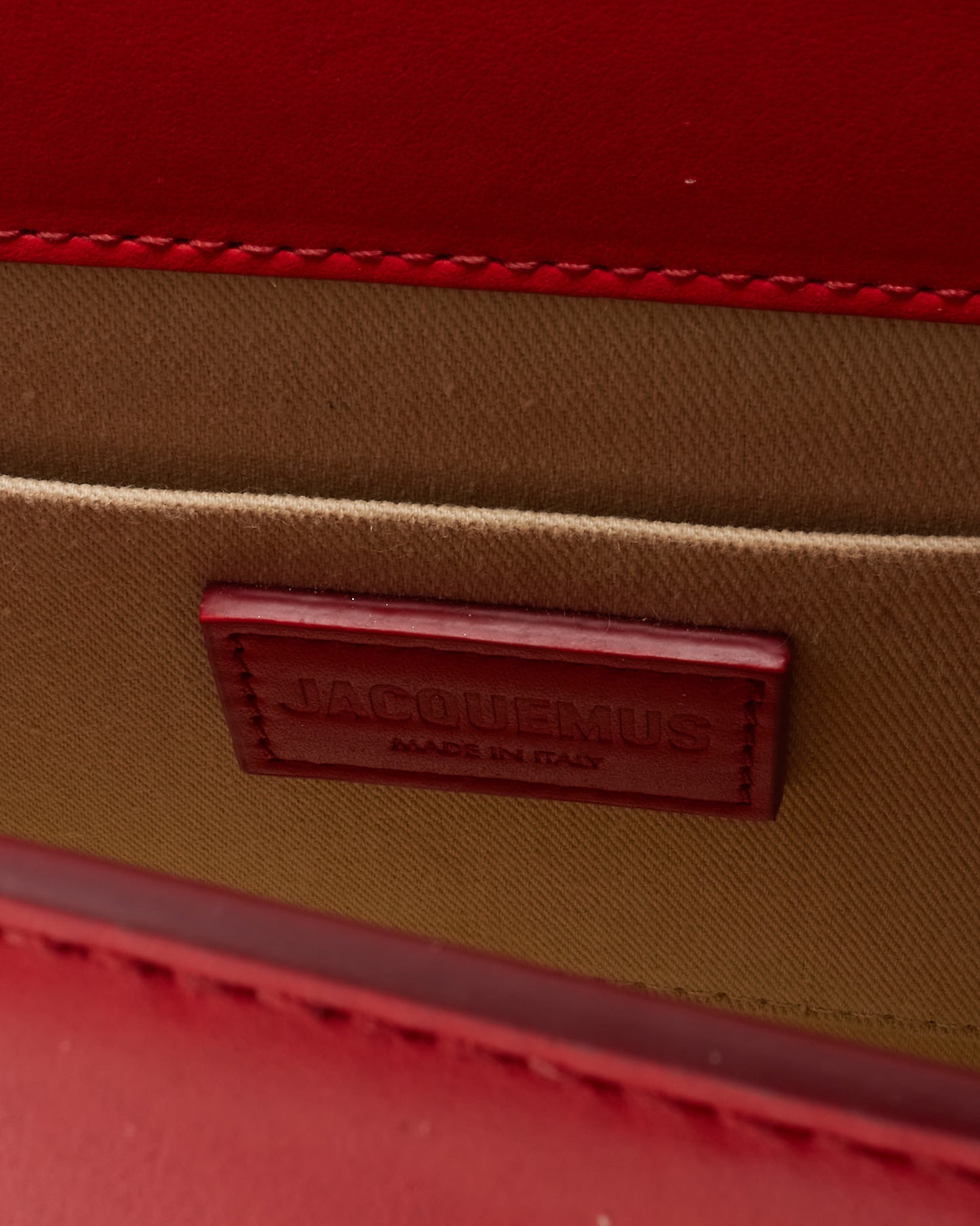 Jacquemus Red Leather "Le Grand Chiquito" Bag w/ Strap