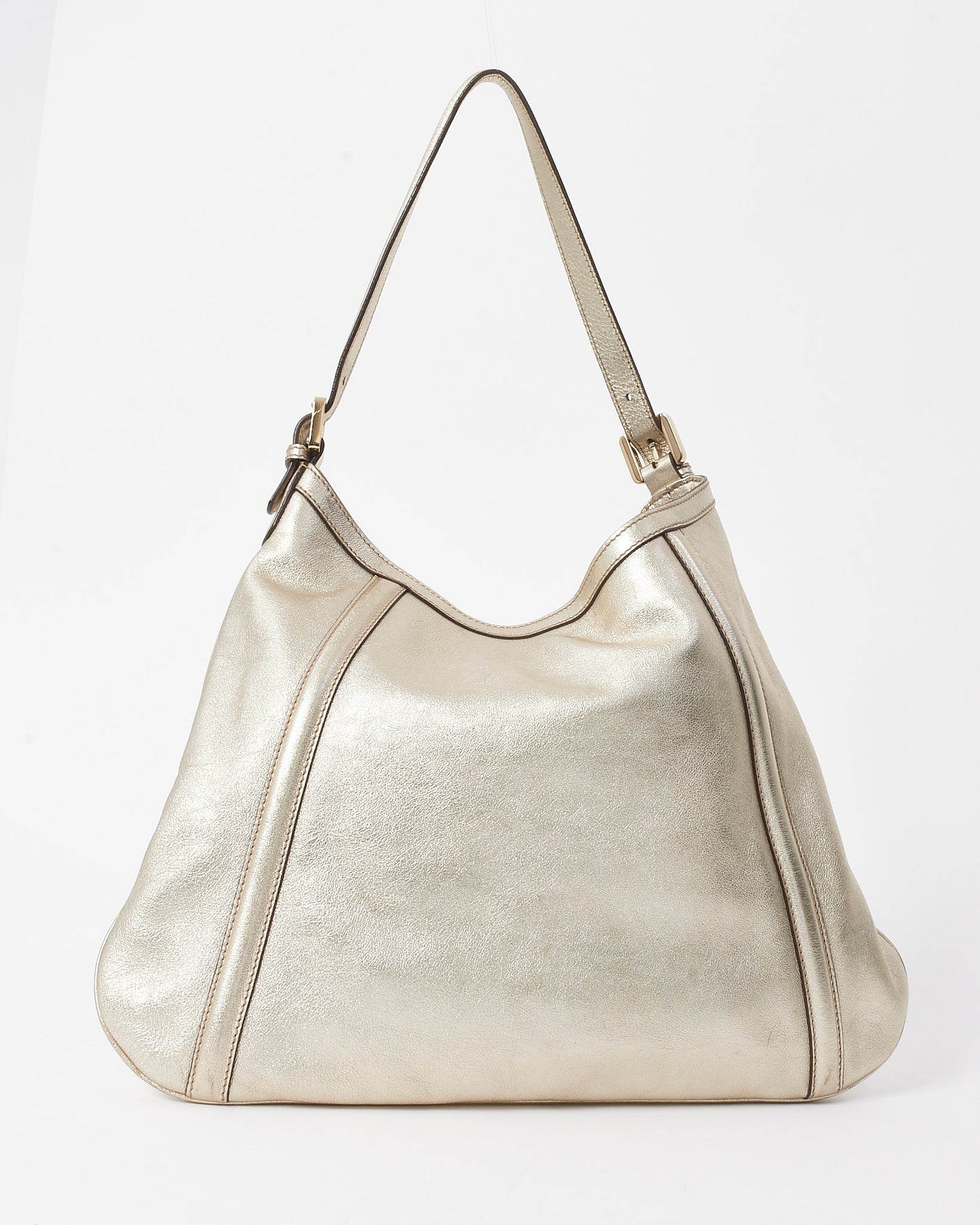 Gucci Metallic Gold Interlocking Medium G Britt Shoulder Bag