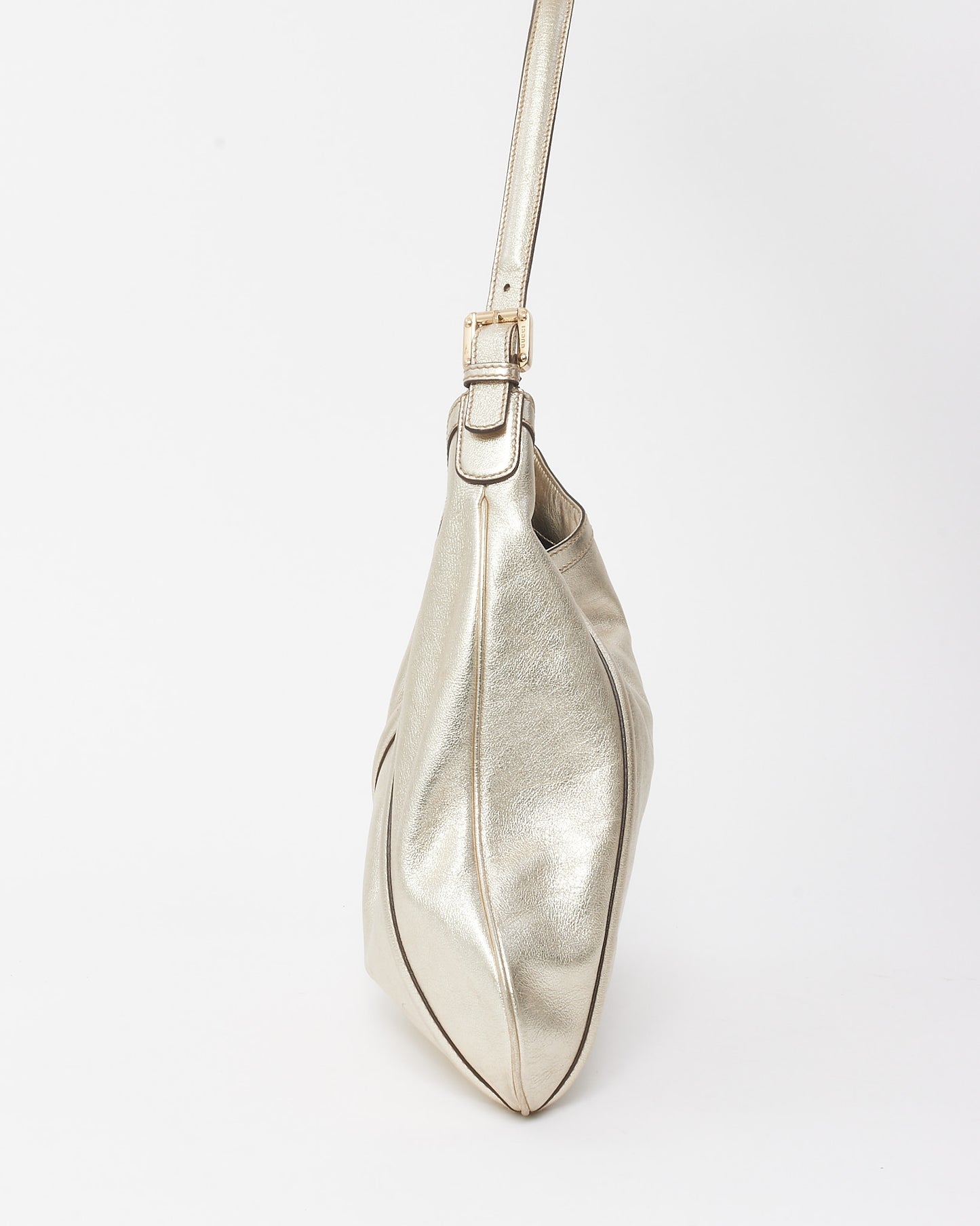 Gucci Metallic Gold Interlocking Medium G Britt Shoulder Bag