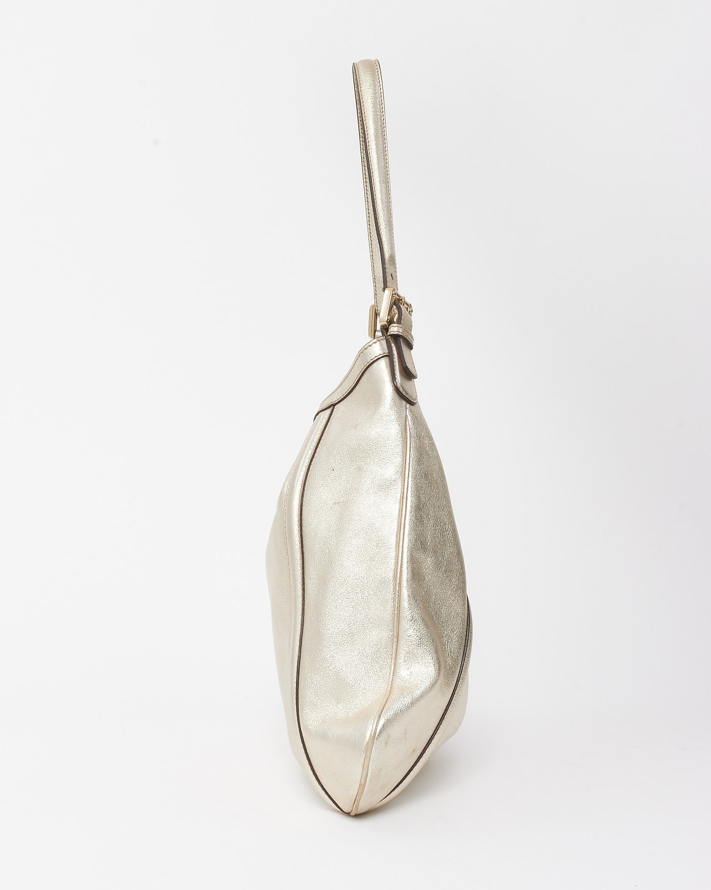 Gucci Metallic Gold Interlocking Medium G Britt Shoulder Bag