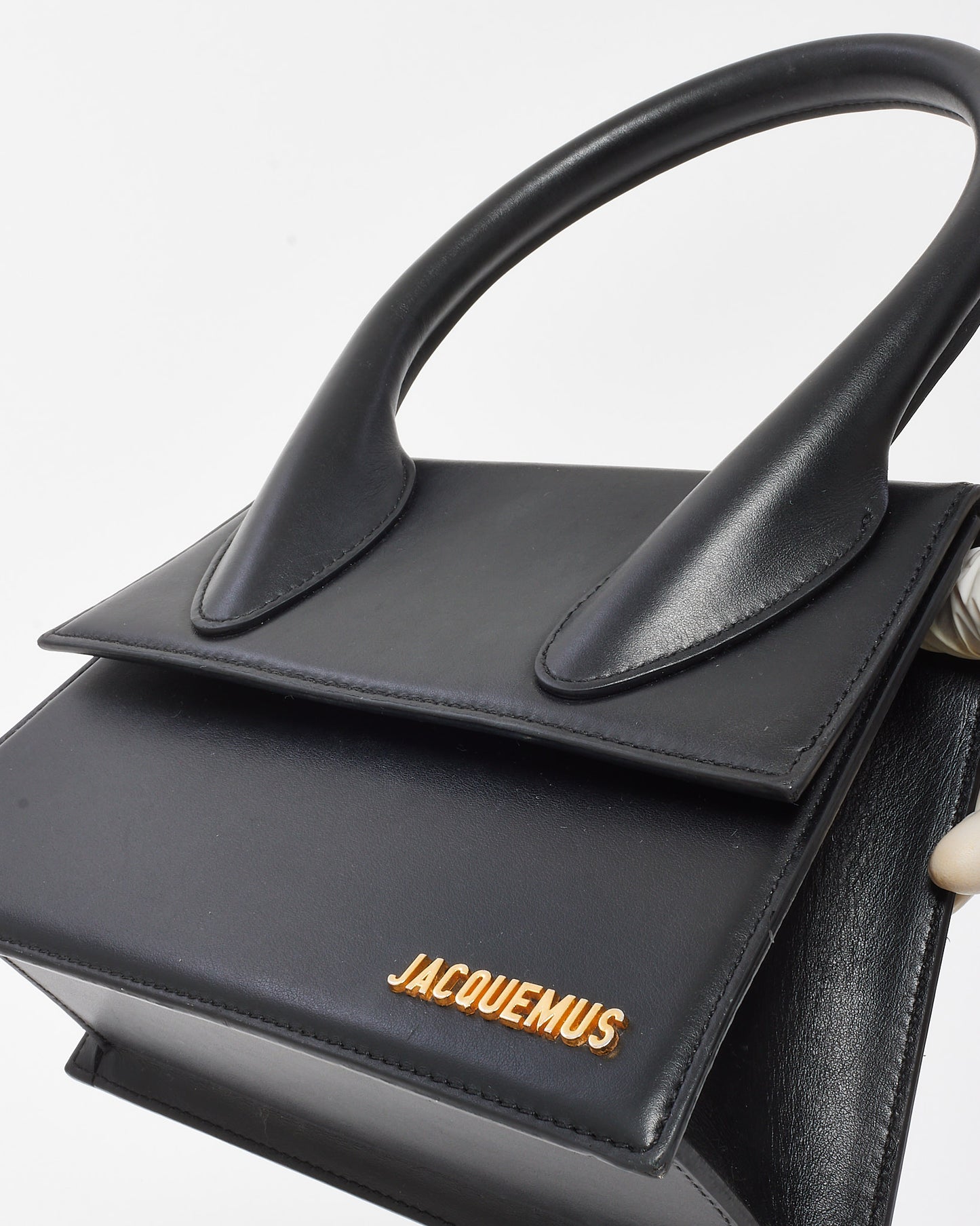 Jacquemus Black Leather "Le Grand Chiquito" Bag w/ Strap