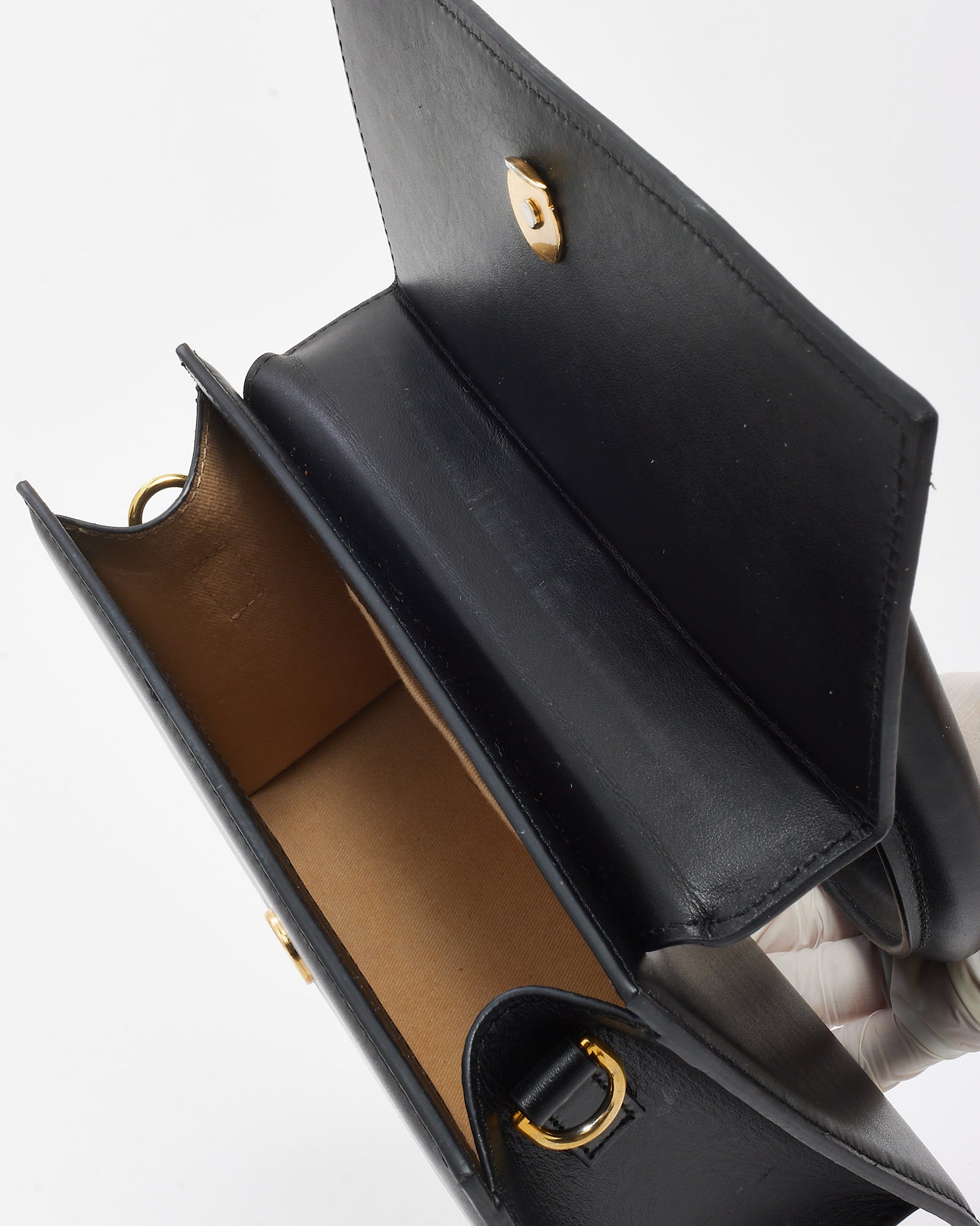 Jacquemus Black Leather "Le Grand Chiquito" Bag w/ Strap