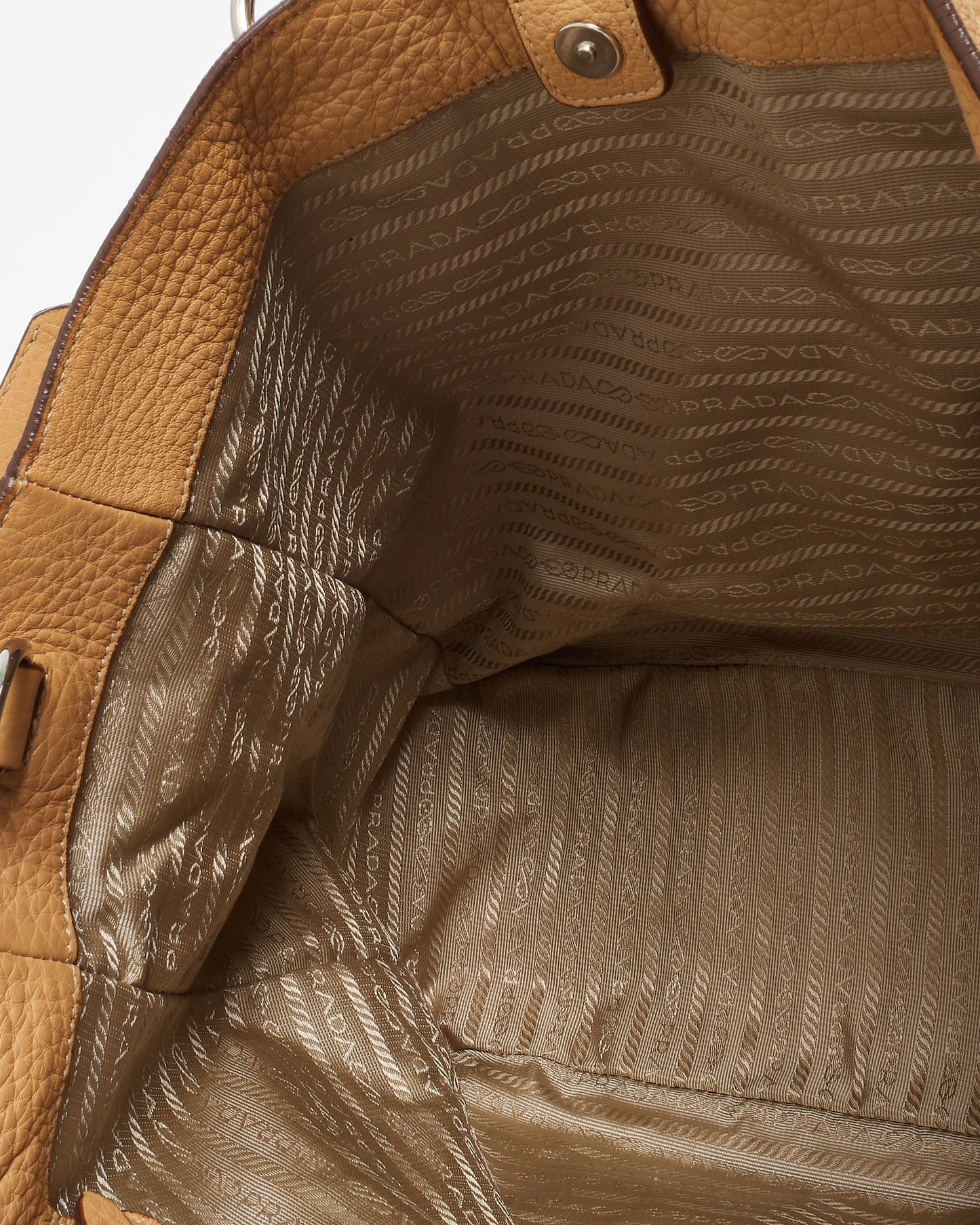 Prada Beige Vitello Daino Leather 2Way Tote Bag