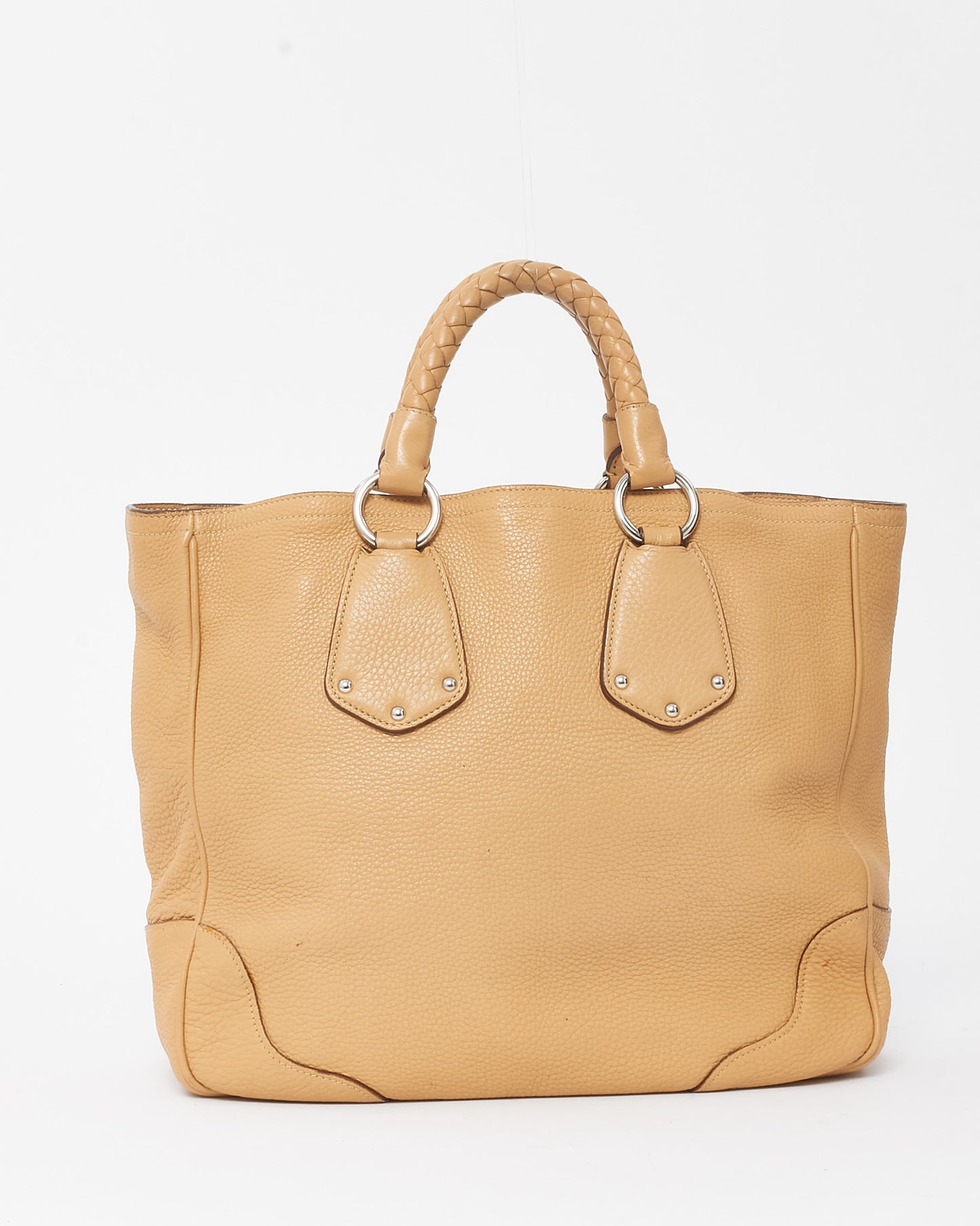 Prada Beige Vitello Daino Leather 2Way Tote Bag