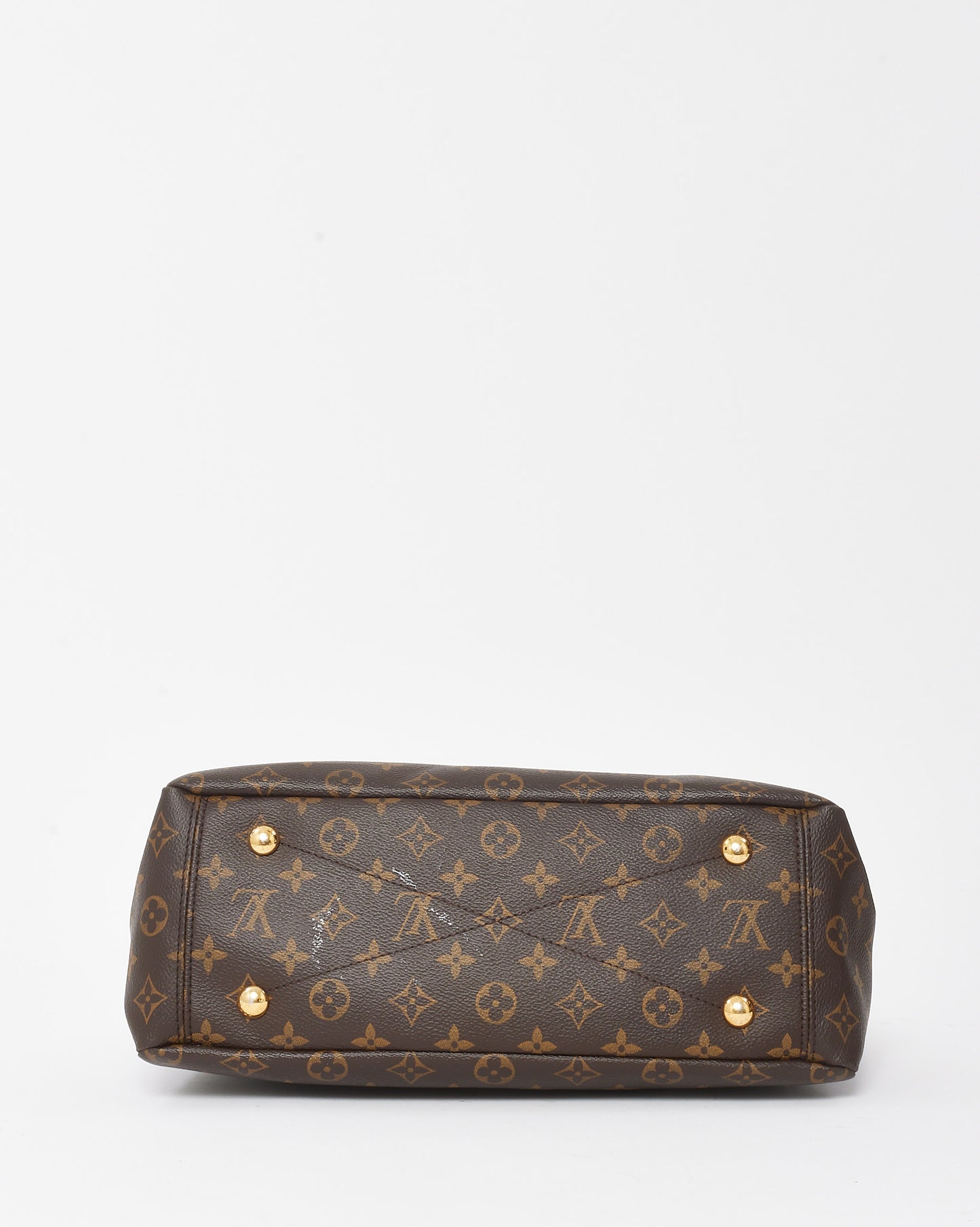 Louis Vuitton Red Leather and Monogram Canvas Pallas MM with NO STRAP