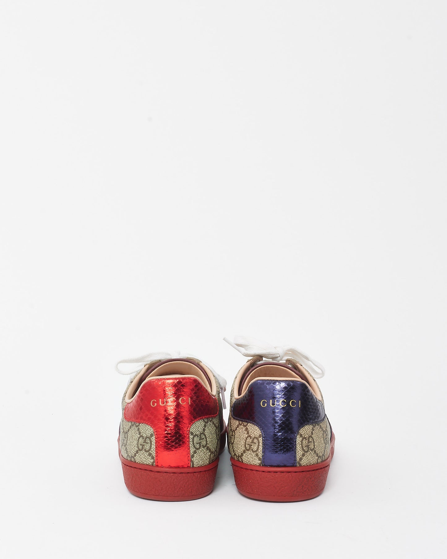 Gucci Brown/Beige Monogram GG Supreme Coated Canvas Web Ace Sneakers - 38.5