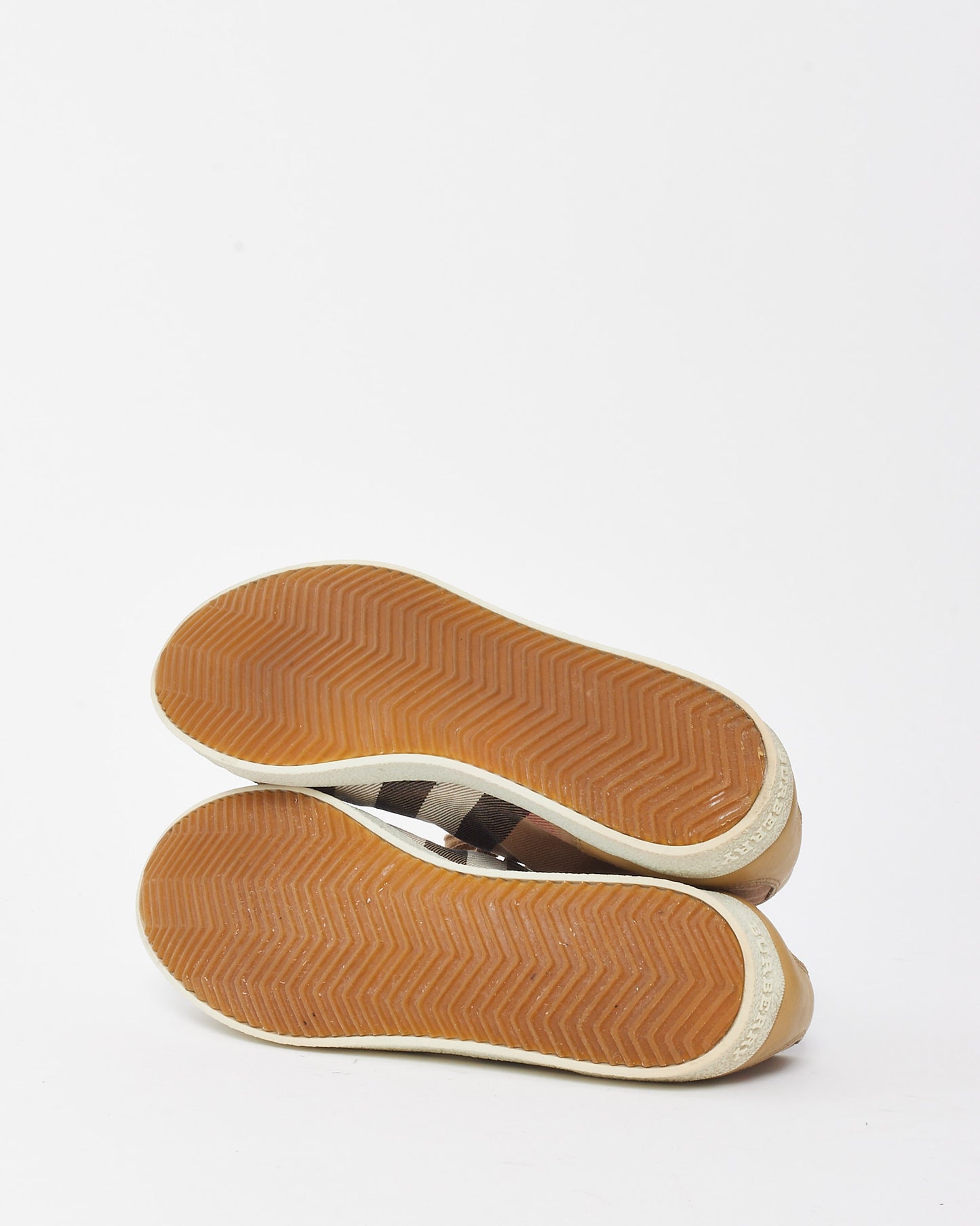 Burberry Men's Beige Nova Check Canvas Low Top Sneakers - US 7 MEN