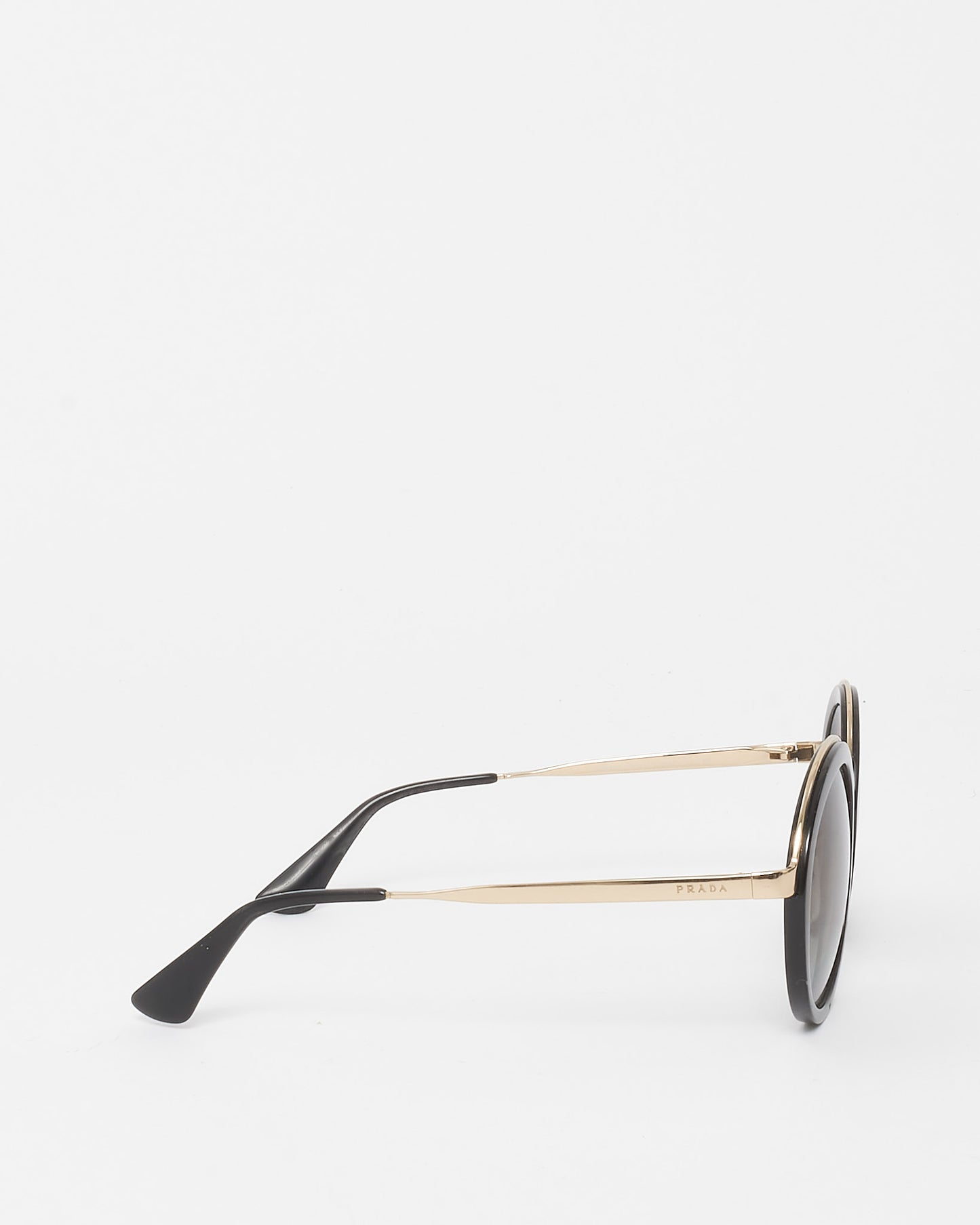 Prada Black and Gold PR 50TS Round Sunglasses