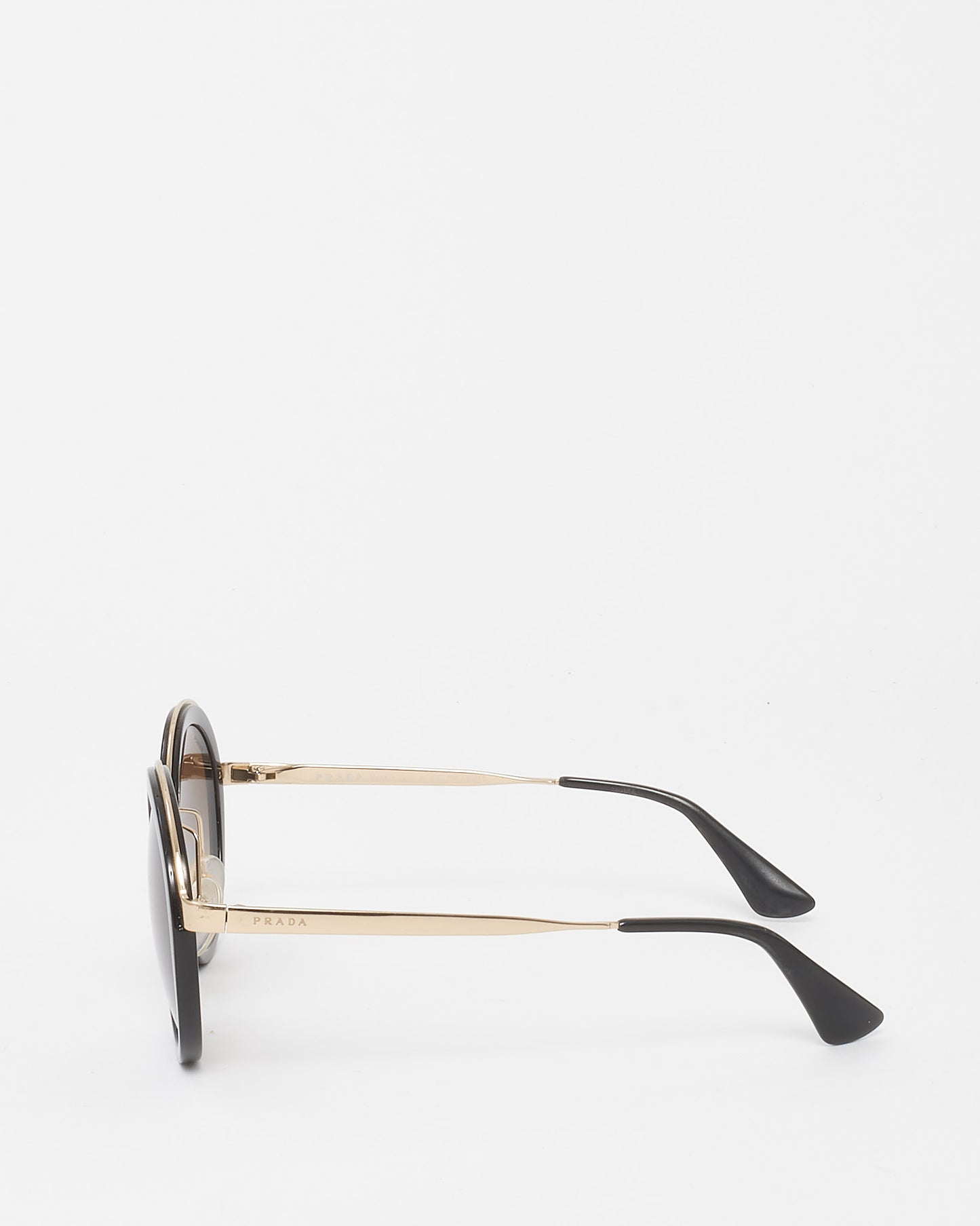 Prada Black and Gold PR 50TS Round Sunglasses