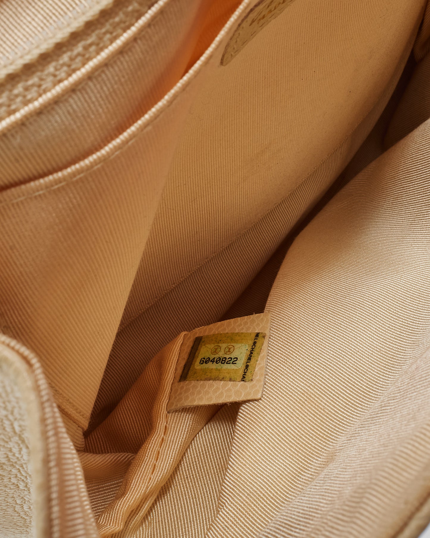 Chanel Vintage Cream Caviar Leather & Wood Kelly Bag