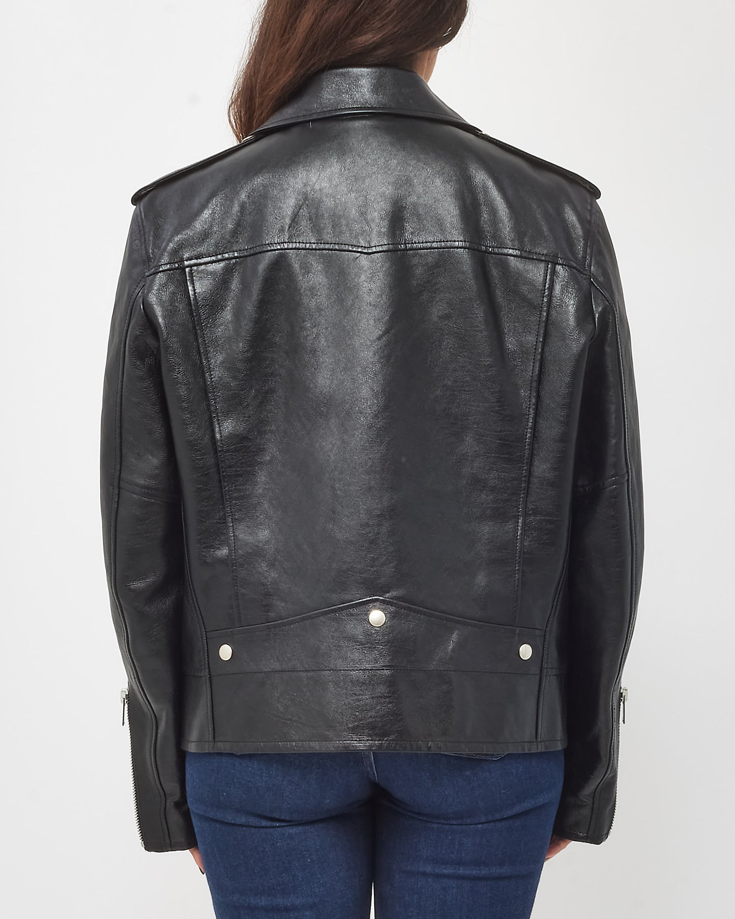 Saint Laurent Men's Grained Lambskin Leather Biker Jacket - 52/XL