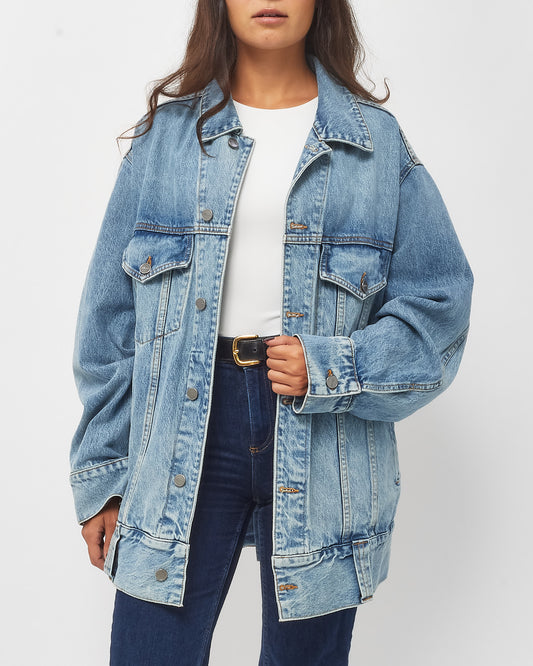 Khaite Blue Grizzo Denim Jacket - L