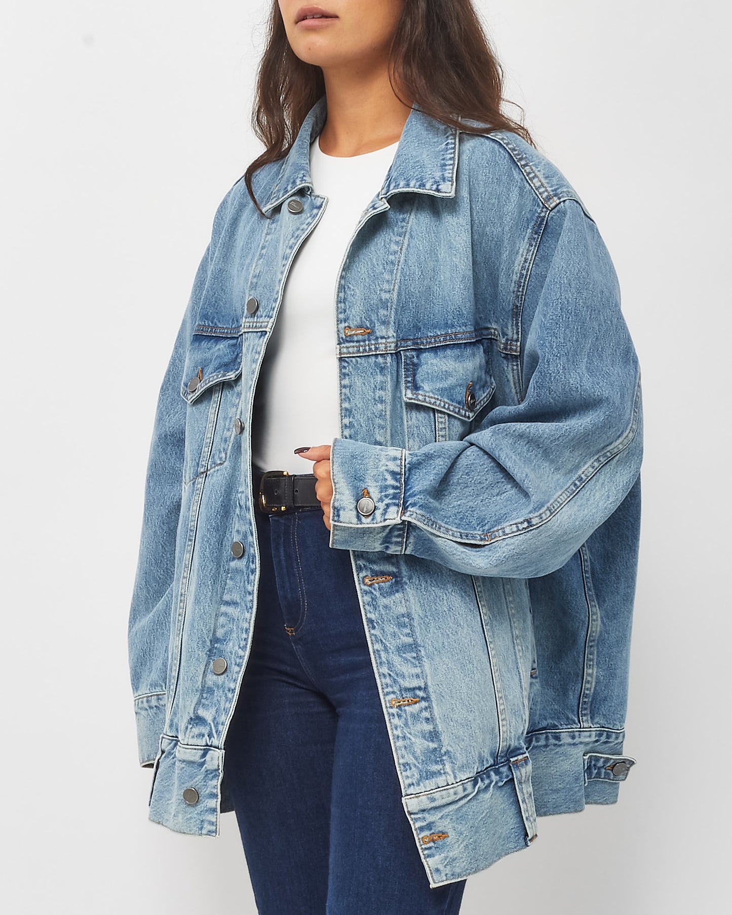 Khaite Blue Grizzo Denim Jacket - L