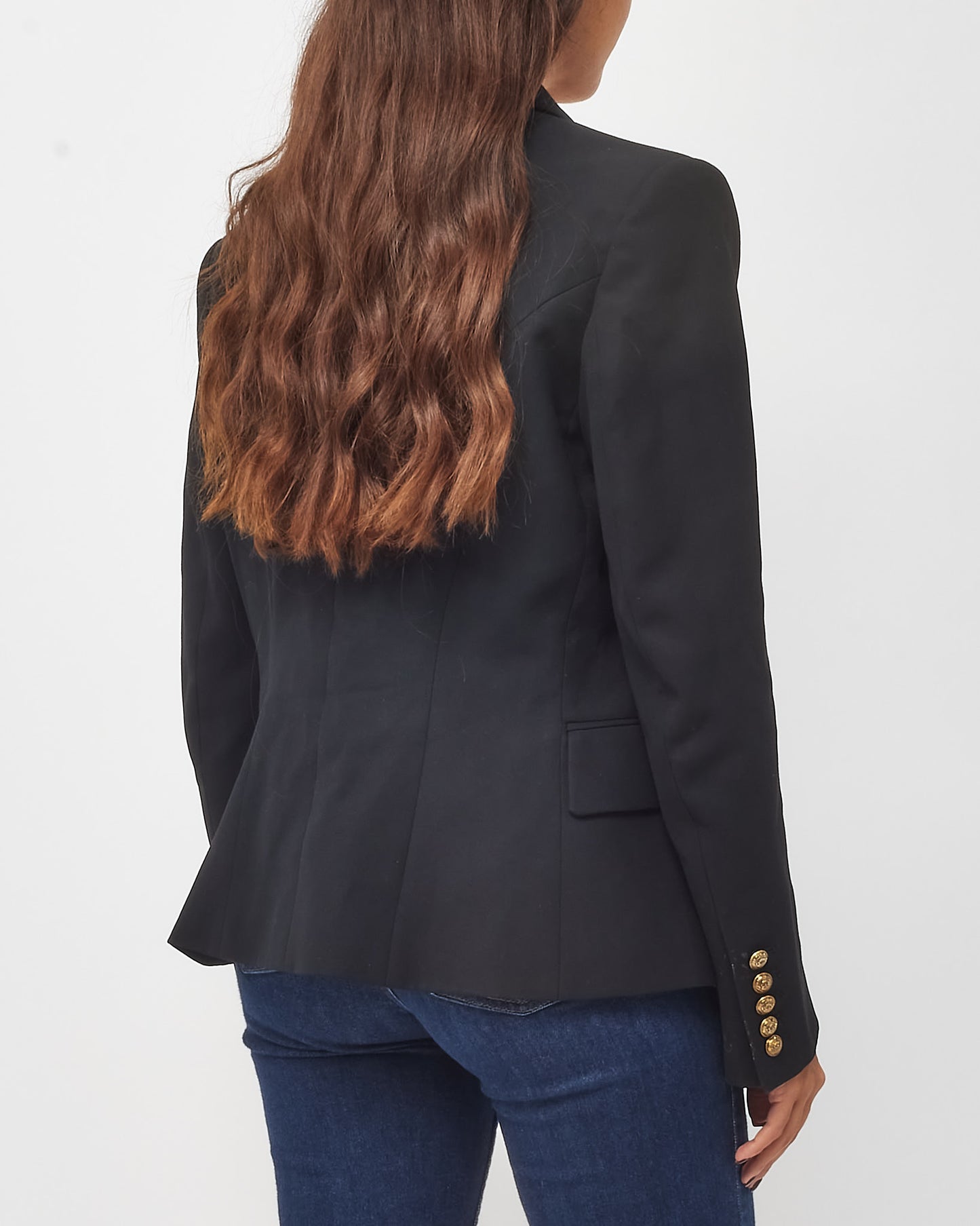 Balmain Black Wool Blend 6-Button Fitted Blazer - 46 FR/US 14