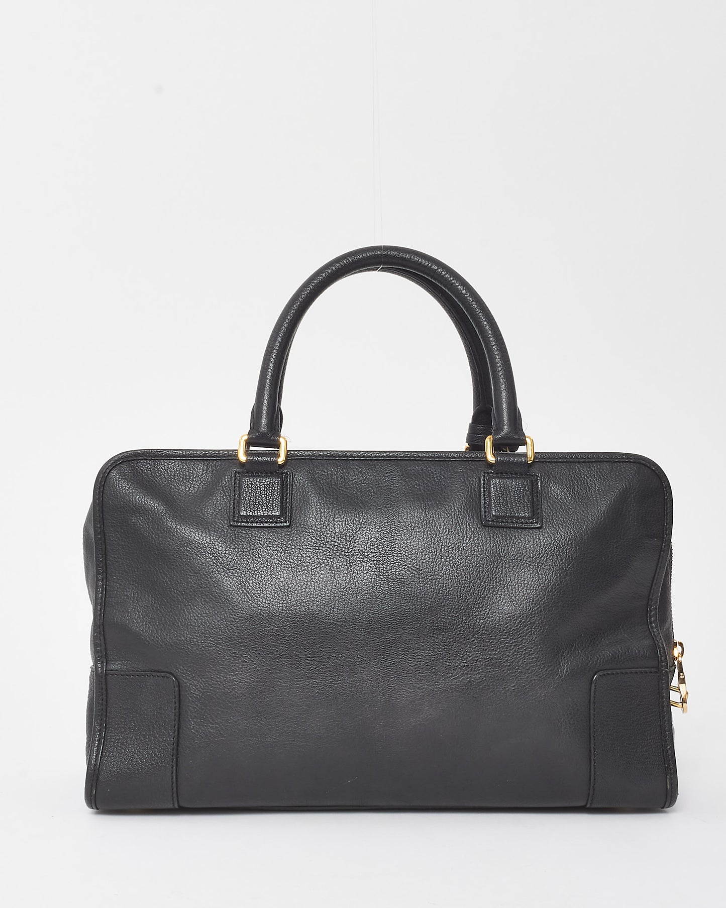 Loewe Black Leather Anagram Logo Amazona 36 Top Handle Bag