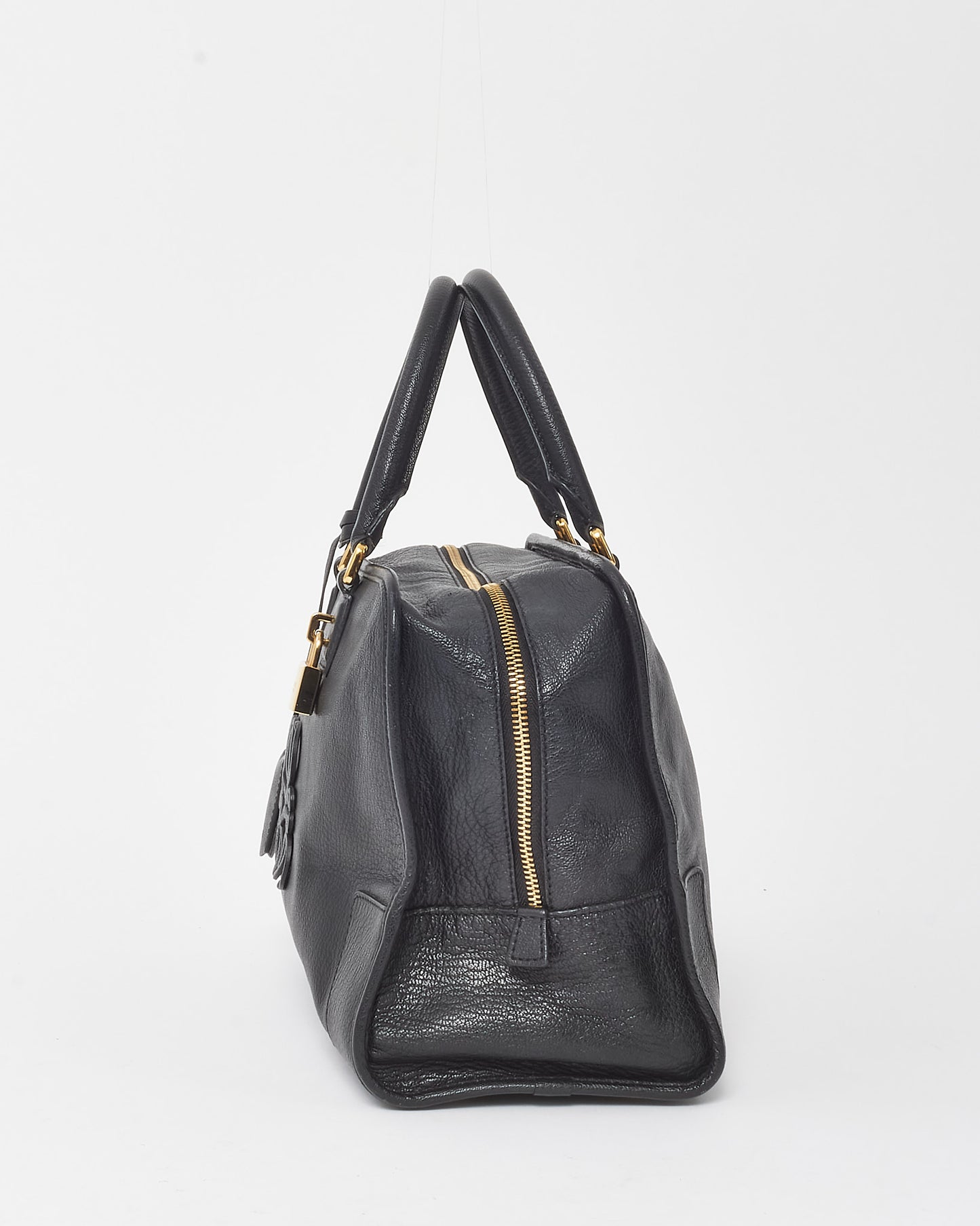 Loewe Black Leather Anagram Logo Amazona 36 Top Handle Bag