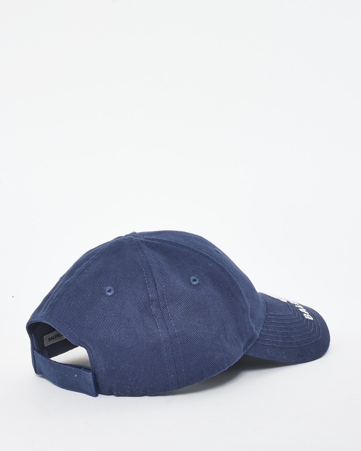 Balenciaga Navy Canvas & White Logo Dad Baseball Cap - L (58CM)