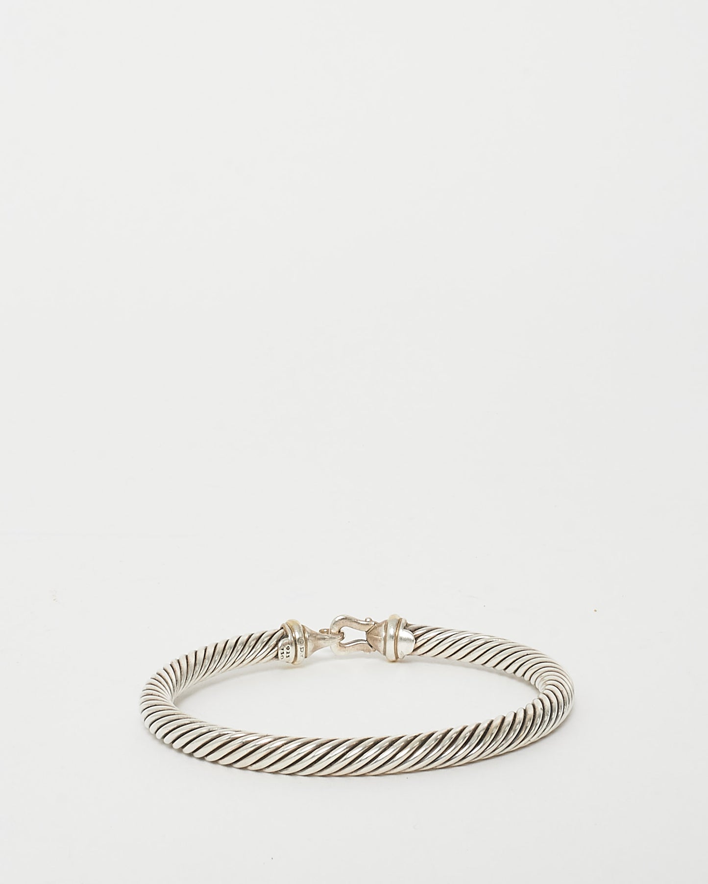 David Yurman Sterling Silver & 14K Gold Buckle Classic Cable Bracelet