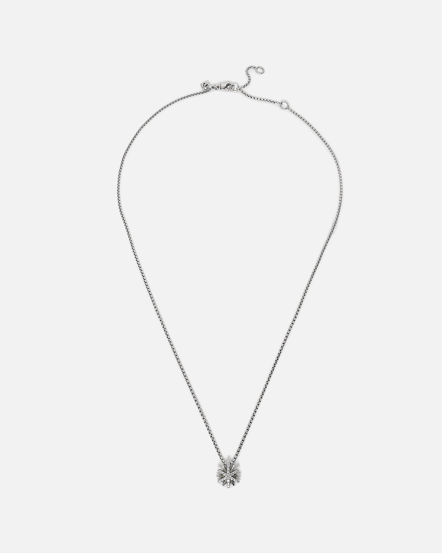 David Yurman Silver & Diamond Snowflake Necklace