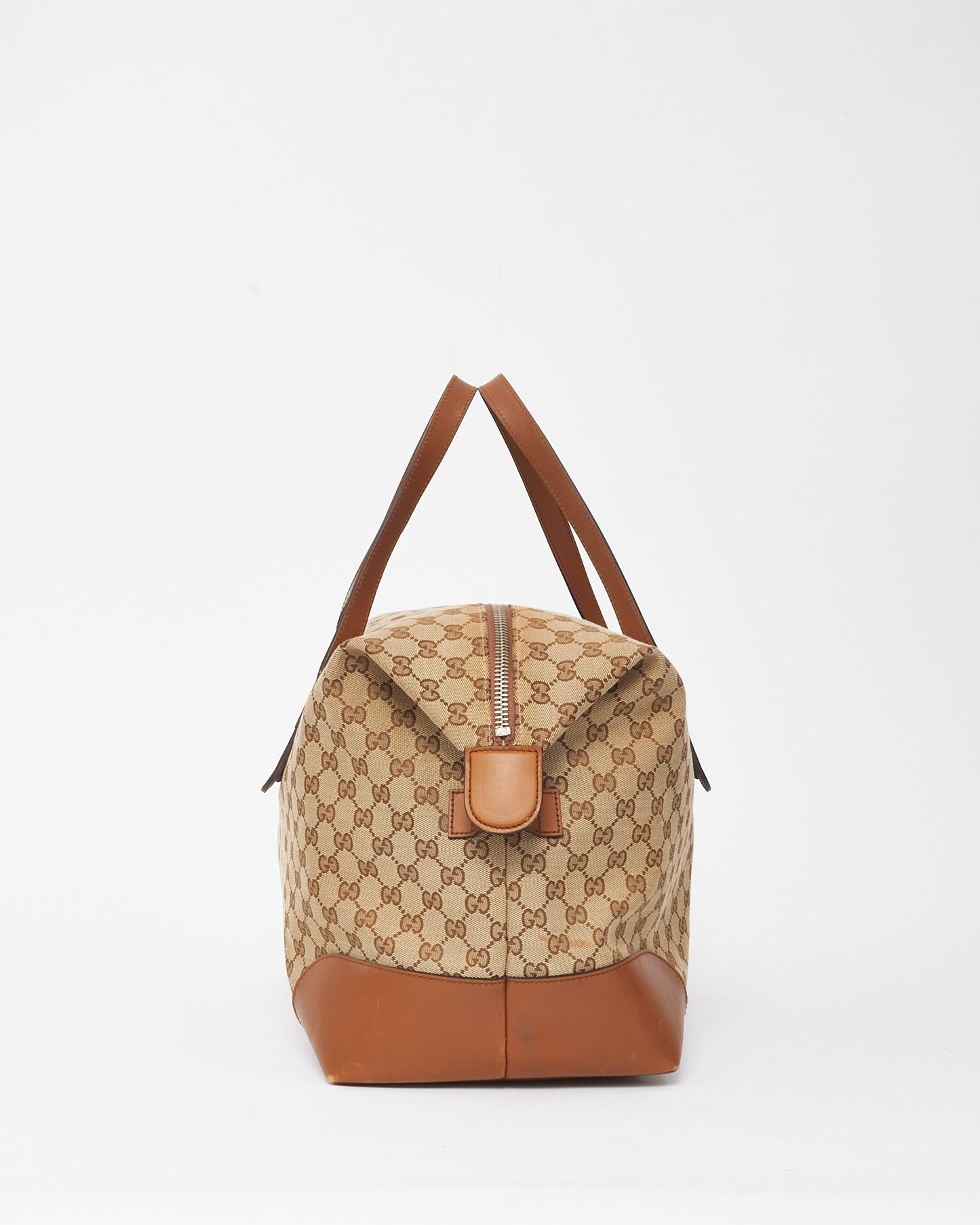 Gucci Beige and Brown GG Monogram Canvas Carry-On Duffle Bag