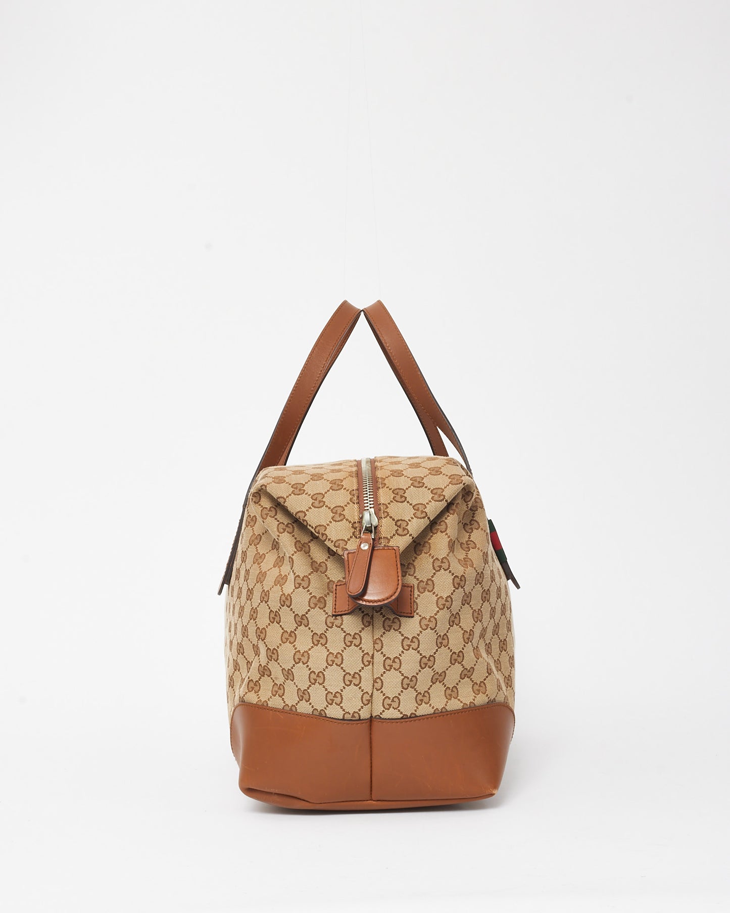 Gucci Beige and Brown GG Monogram Canvas Carry-On Duffle Bag