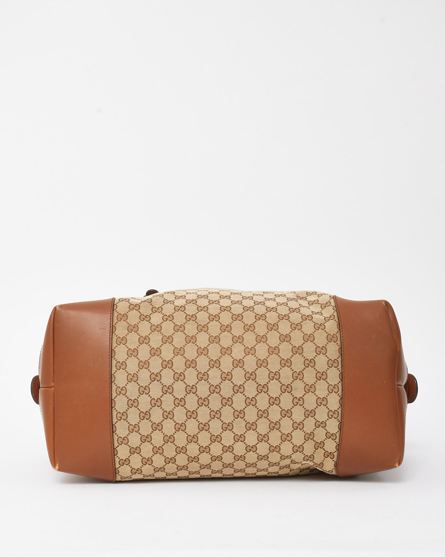 Gucci Beige and Brown GG Monogram Canvas Carry-On Duffle Bag
