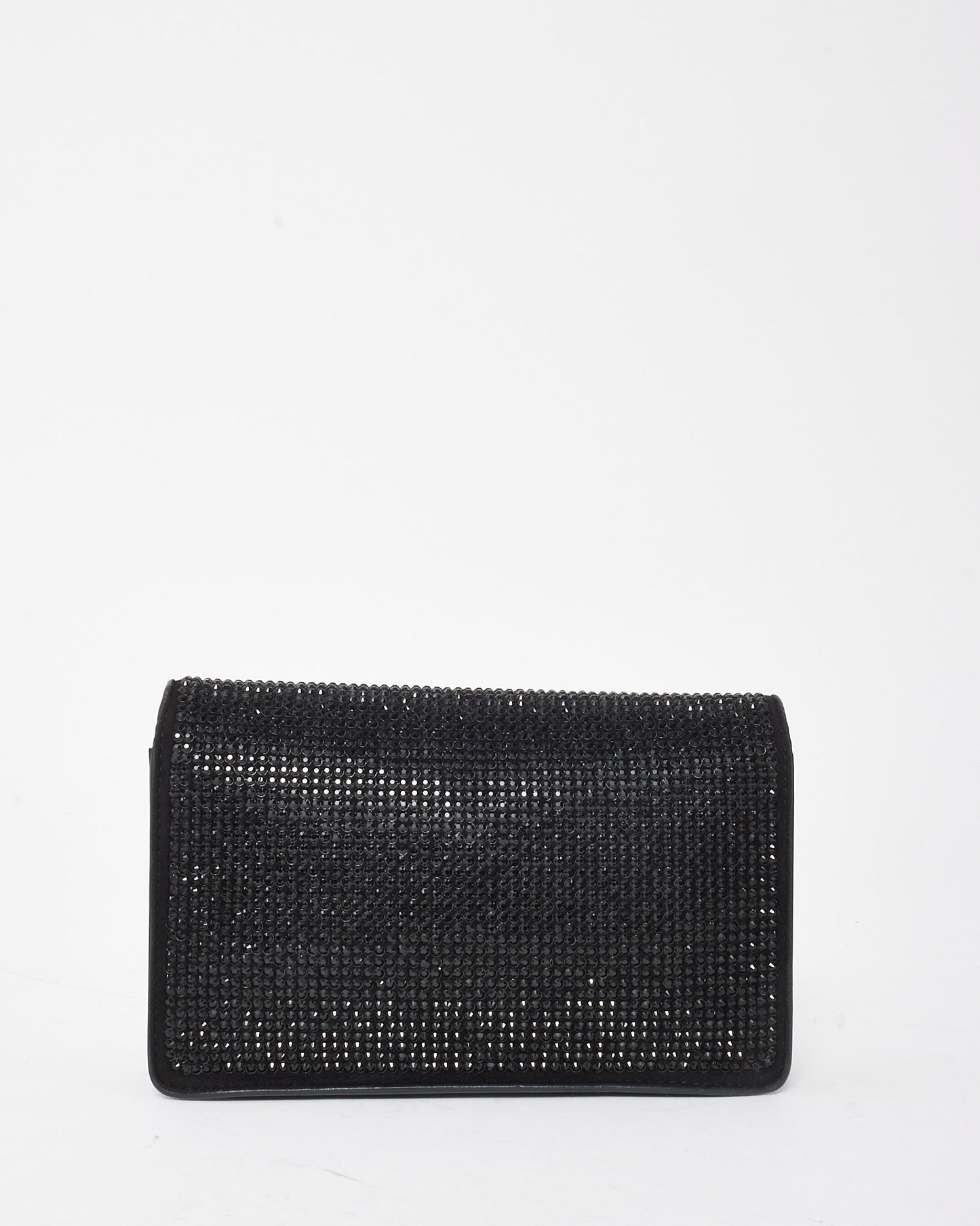 Versace Black Embellished Crystal Medusa Head Chain Crossbody Bag